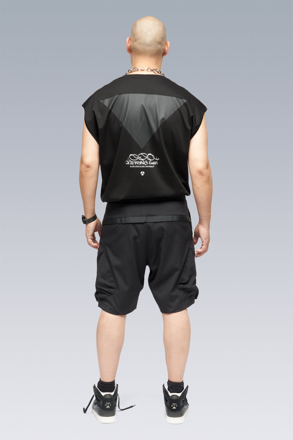S25-PR-A 100% Cotton Mercerized Sleeveless T-shirt - Black
