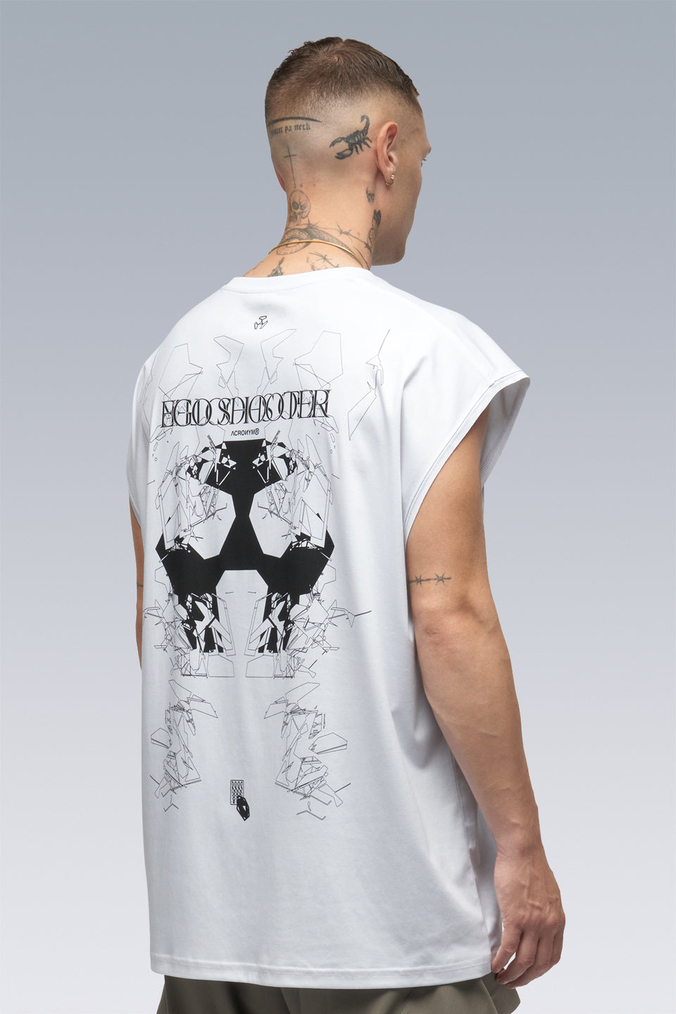 S25-PR-B 100% Cotton Mercerized Sleeveless T-shirt - White