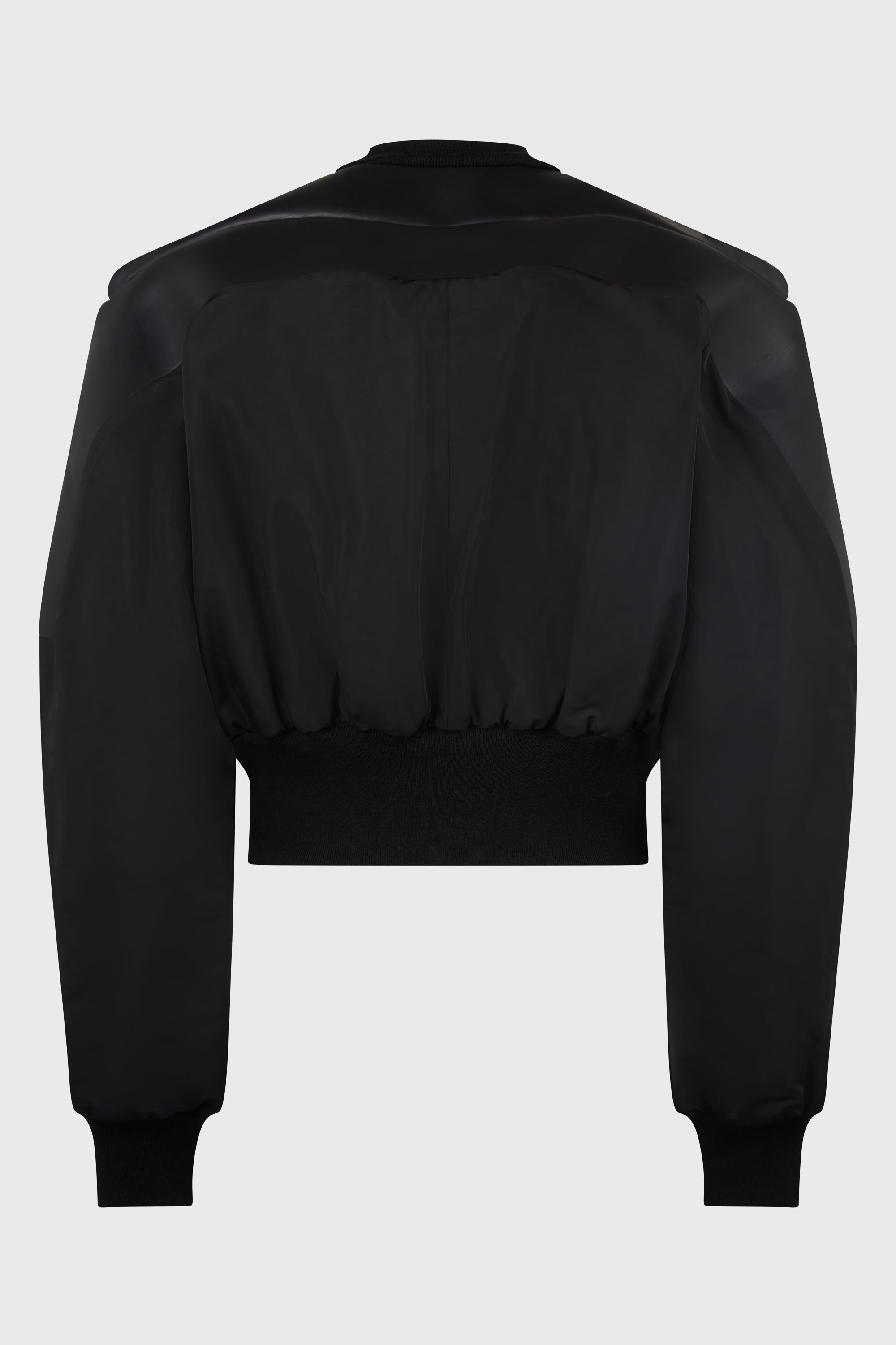 GIRDERED BOMBER LEATHER BLACK