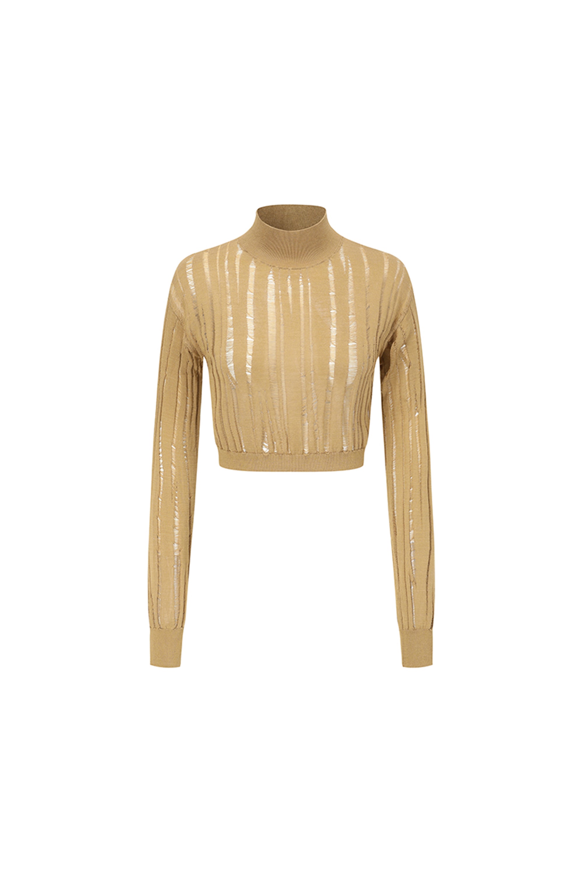 GINGER STRIPED HIGH NECK KNIT TOP