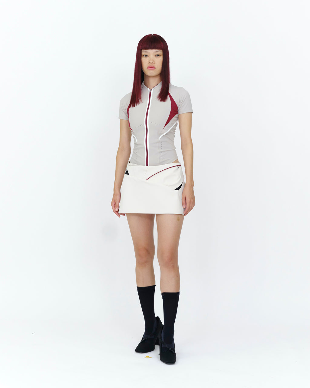 CINCHED WRAP SKIRT IVORY