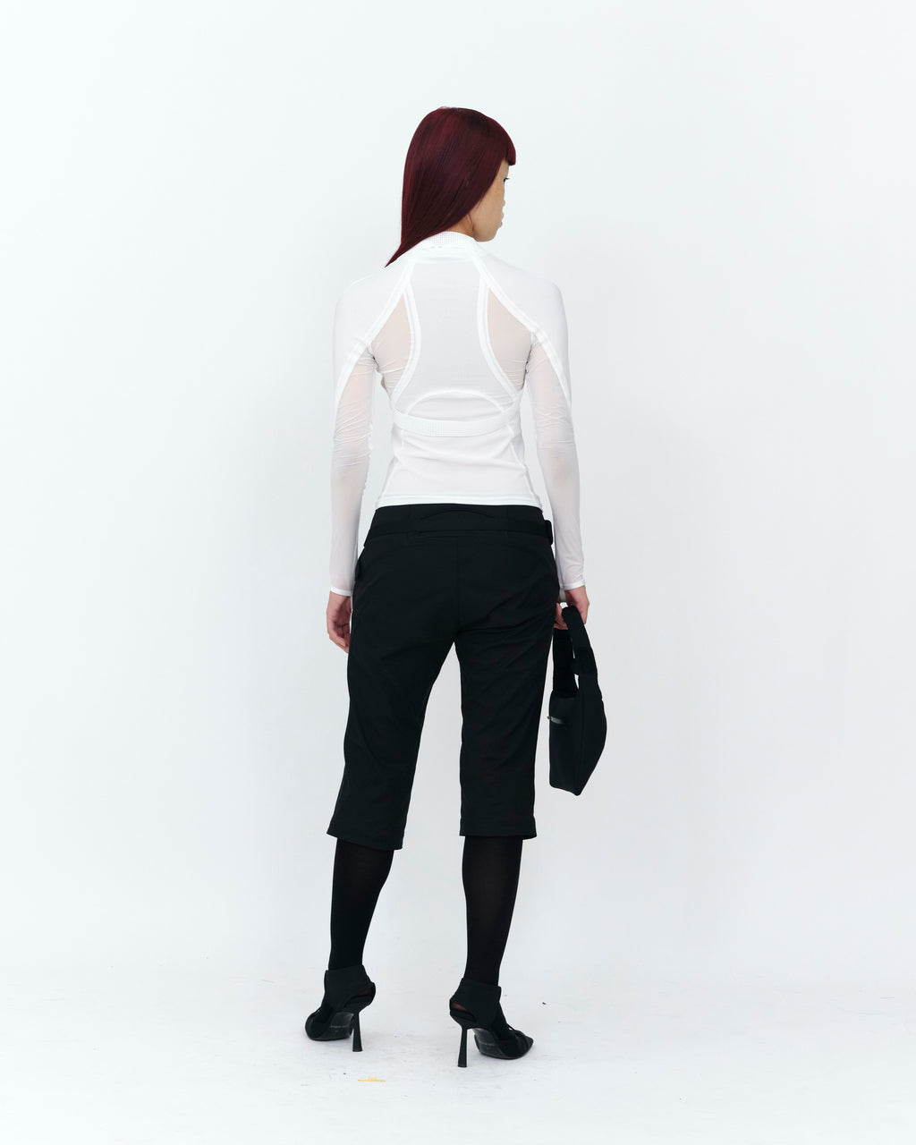 TRANSPARENT HALF-ZIP TOP WHITE