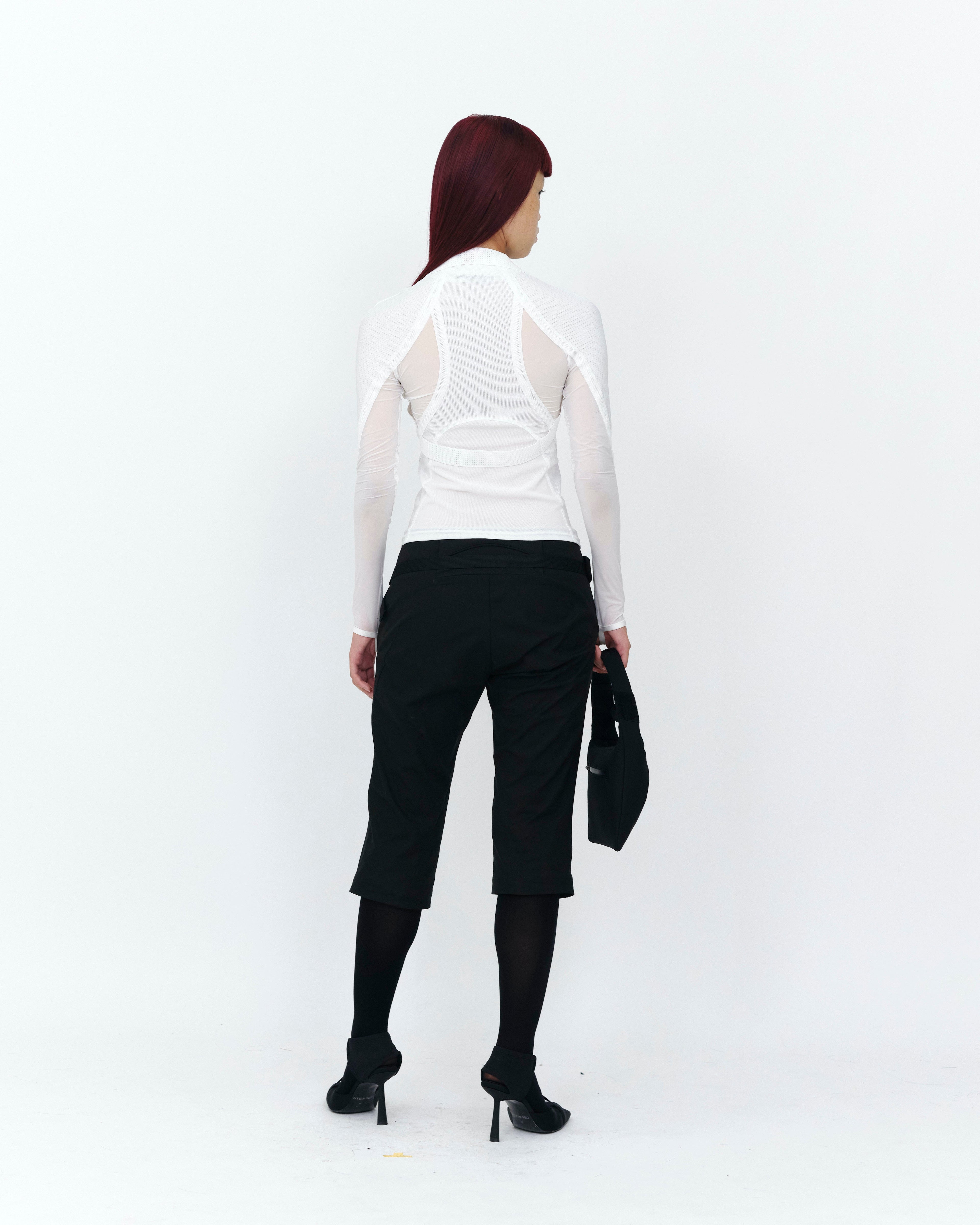 TRANSPARENT HALF-ZIP TOP WHITE