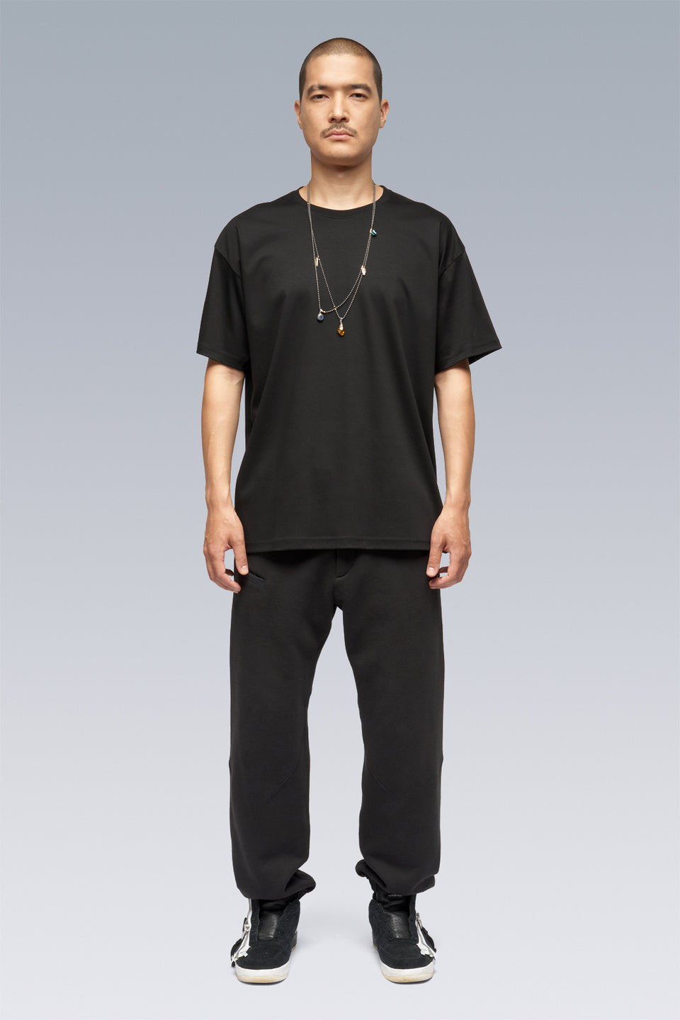 S24-PR-A 100% Cotton Mercerized Short Sleeve T-shirt - Black