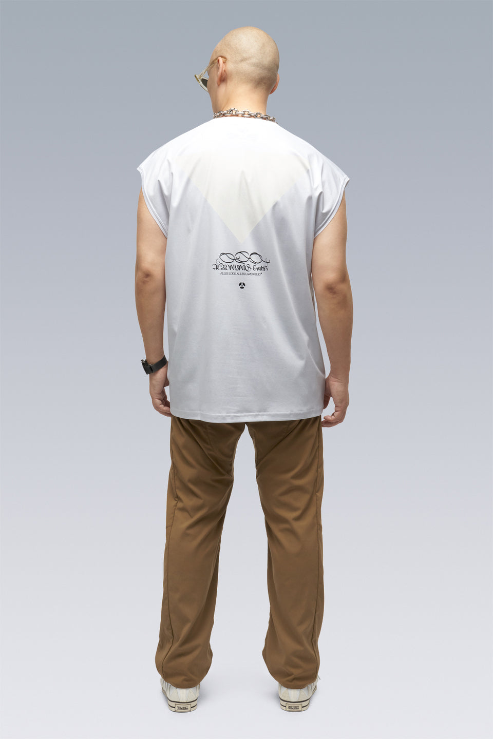 S25-PR-A 100% Cotton Mercerized Sleeveless T-shirt - White