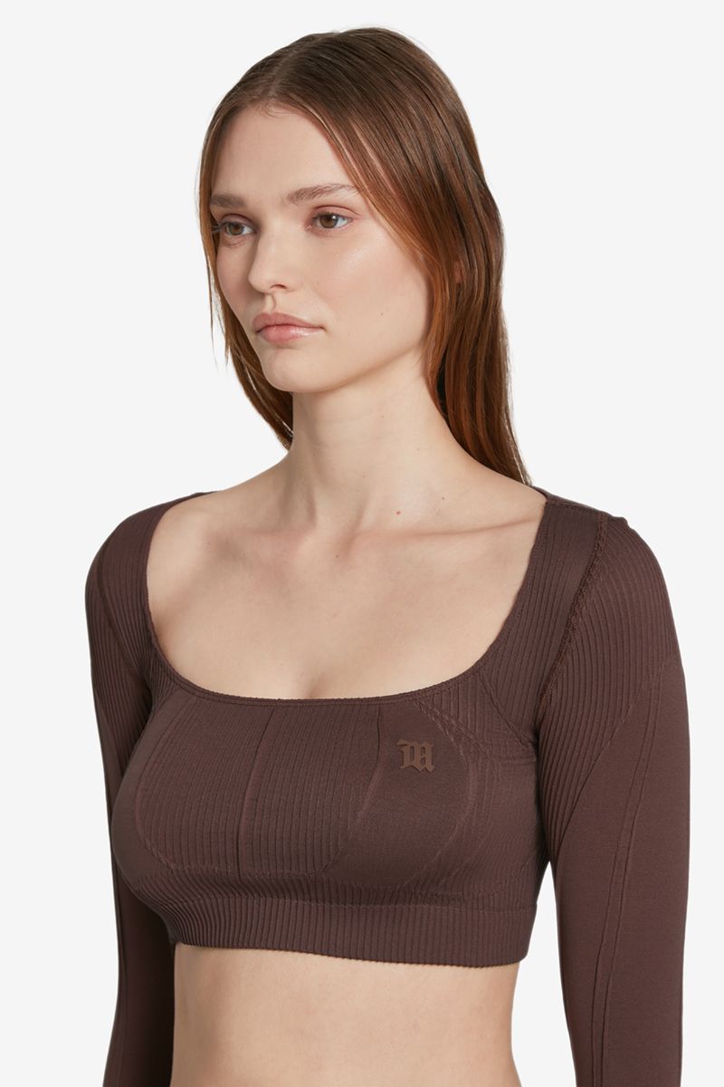 SPORT GAIA CROPPED LONGSLEEVE BROWN