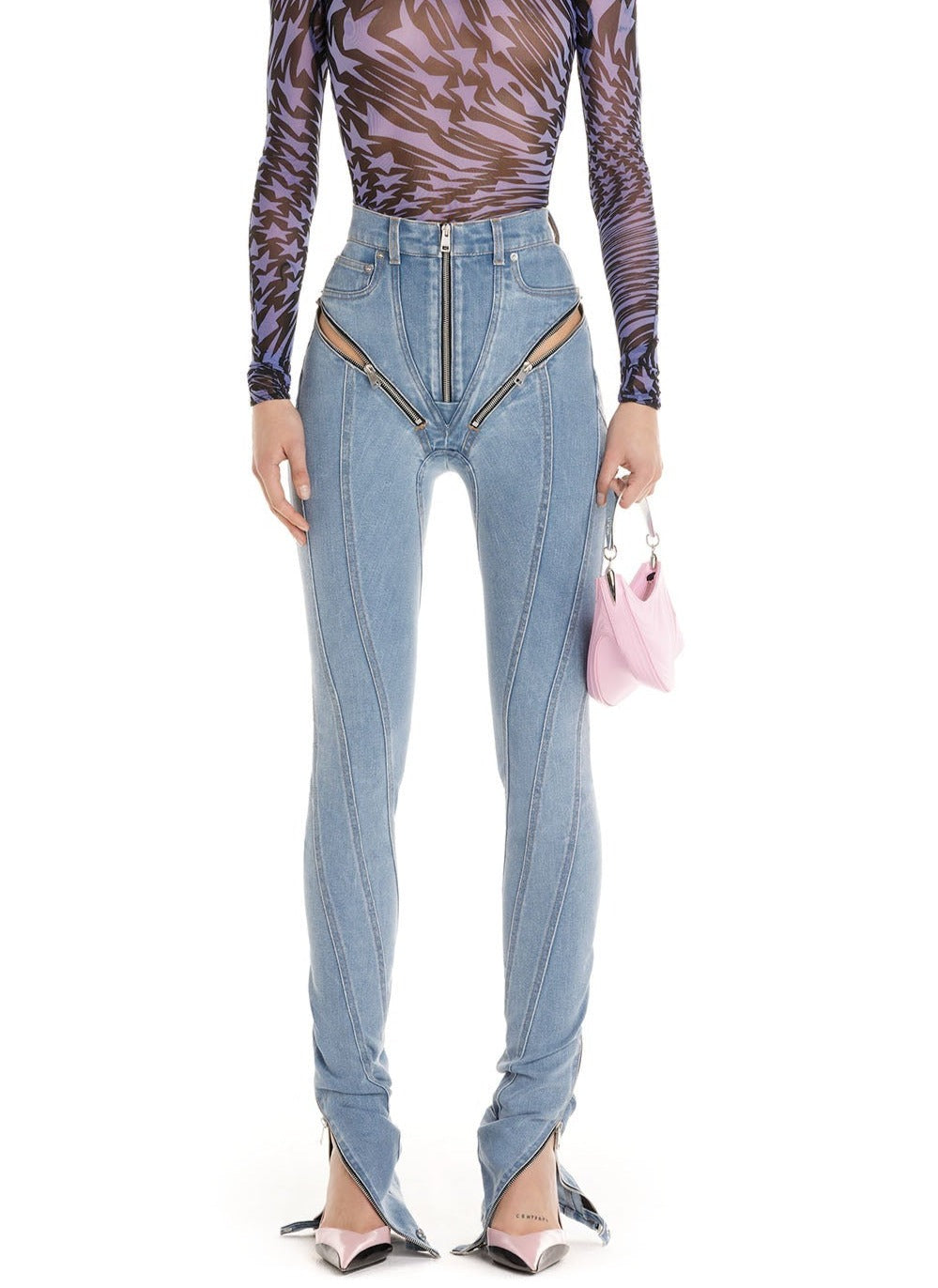 ZIPPED SPIRAL JEANS
