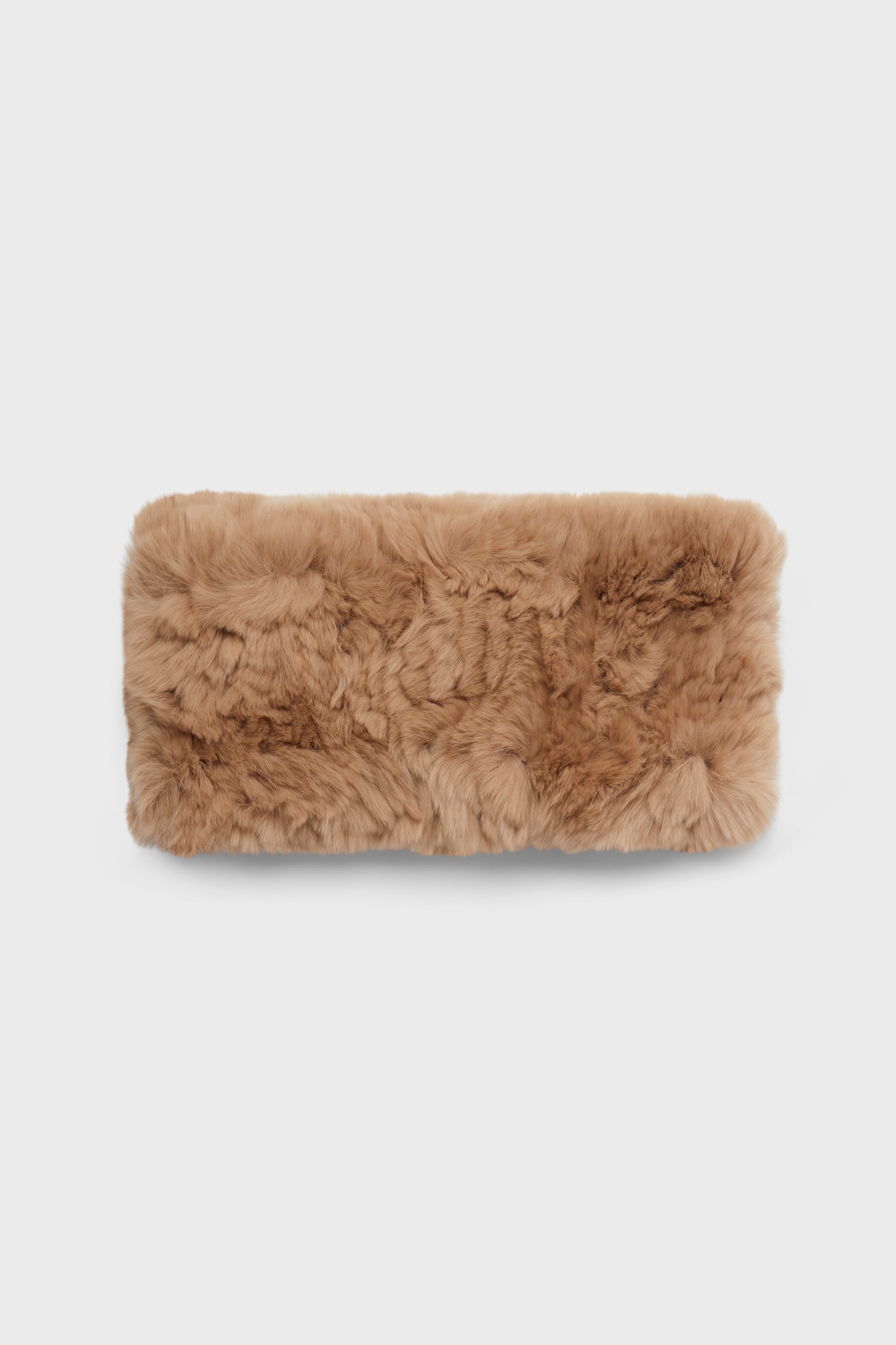 MADELEINE KNITTED RABBIT FUR HEAD BAND 9X23CM