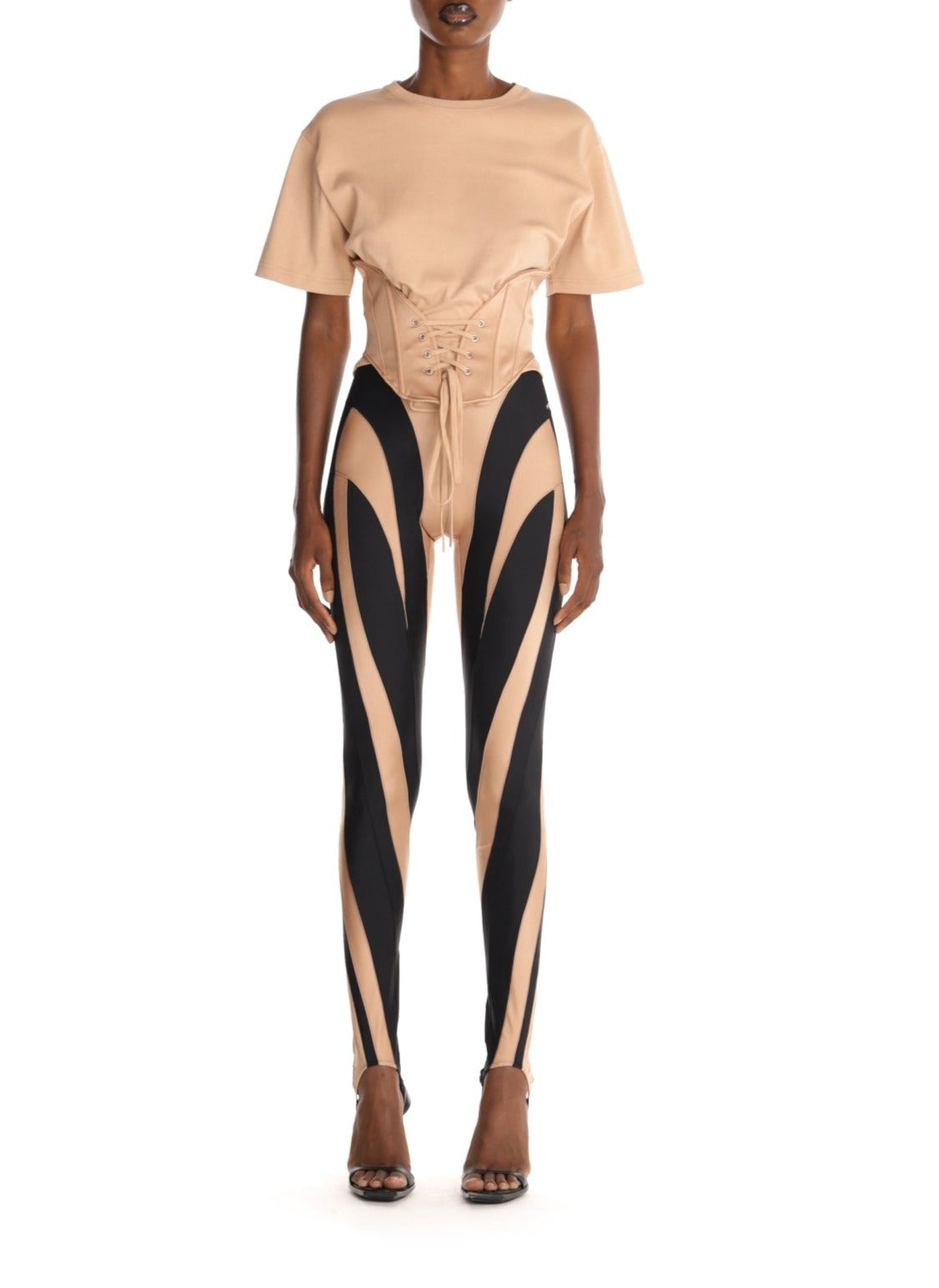CORSETED T-SHIRT TAN