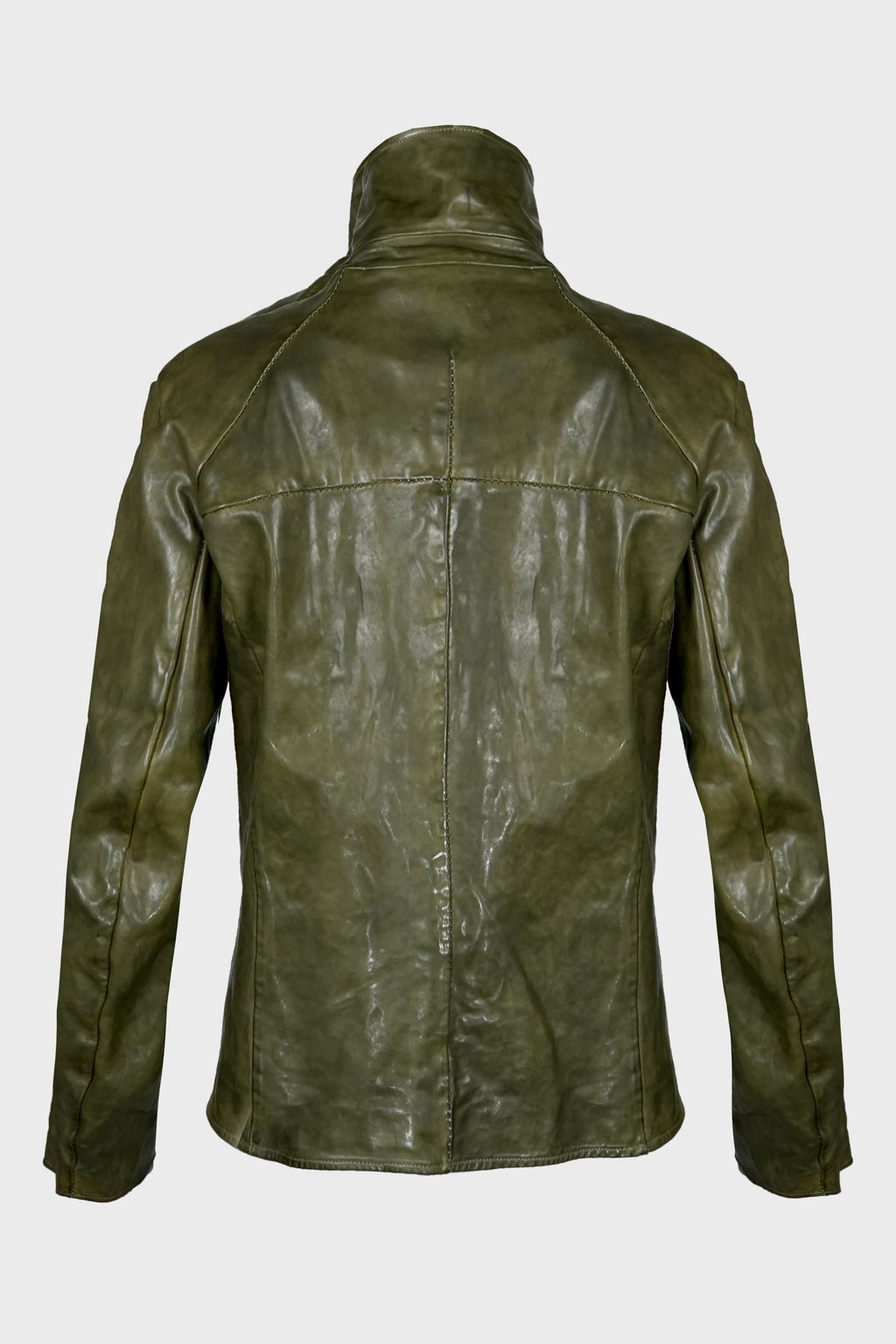 SHIRT COLLAR ZIP BLOUSON DIRTY D.OLIVE