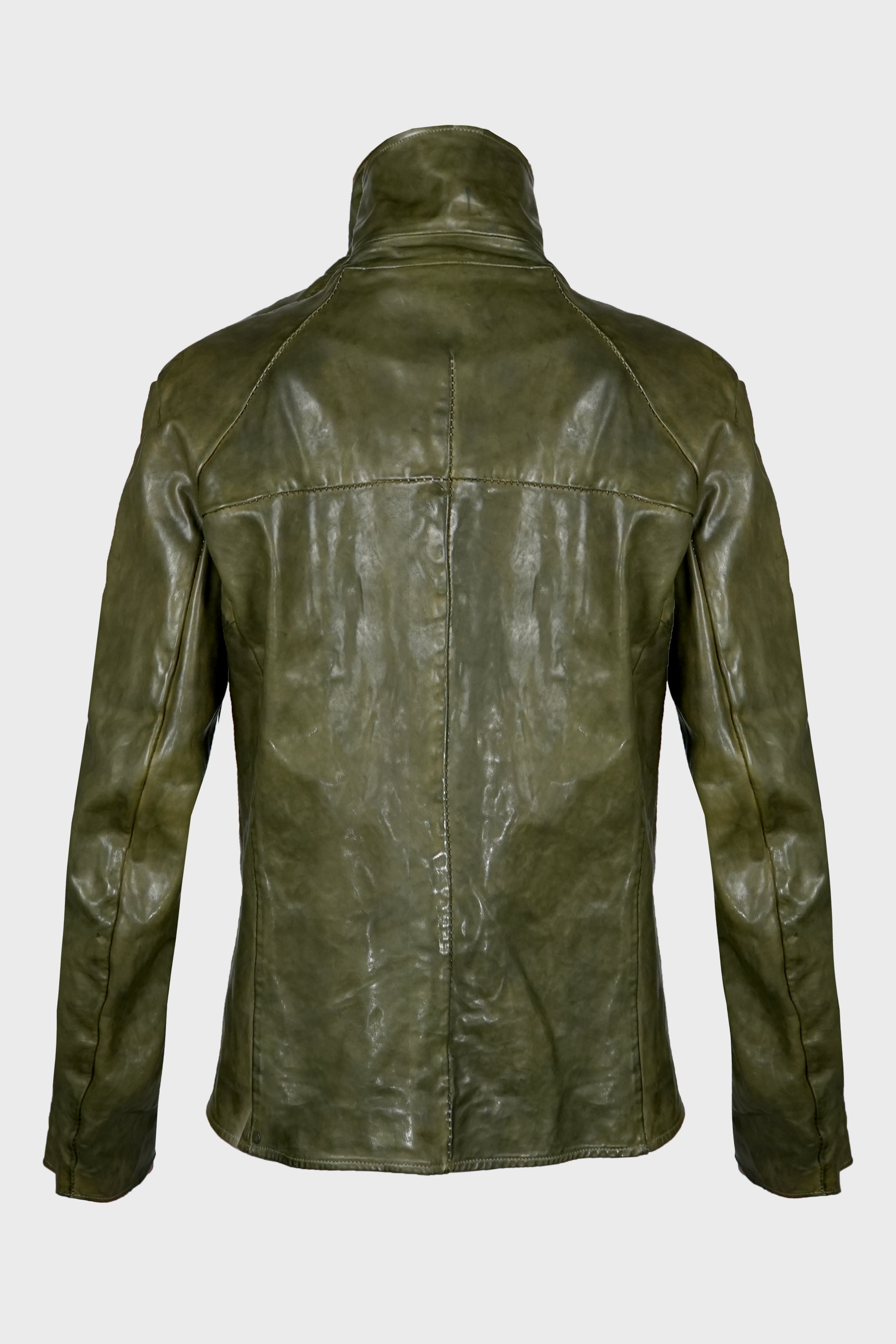 SHIRT COLLAR ZIP BLOUSON DIRTY D.OLIVE