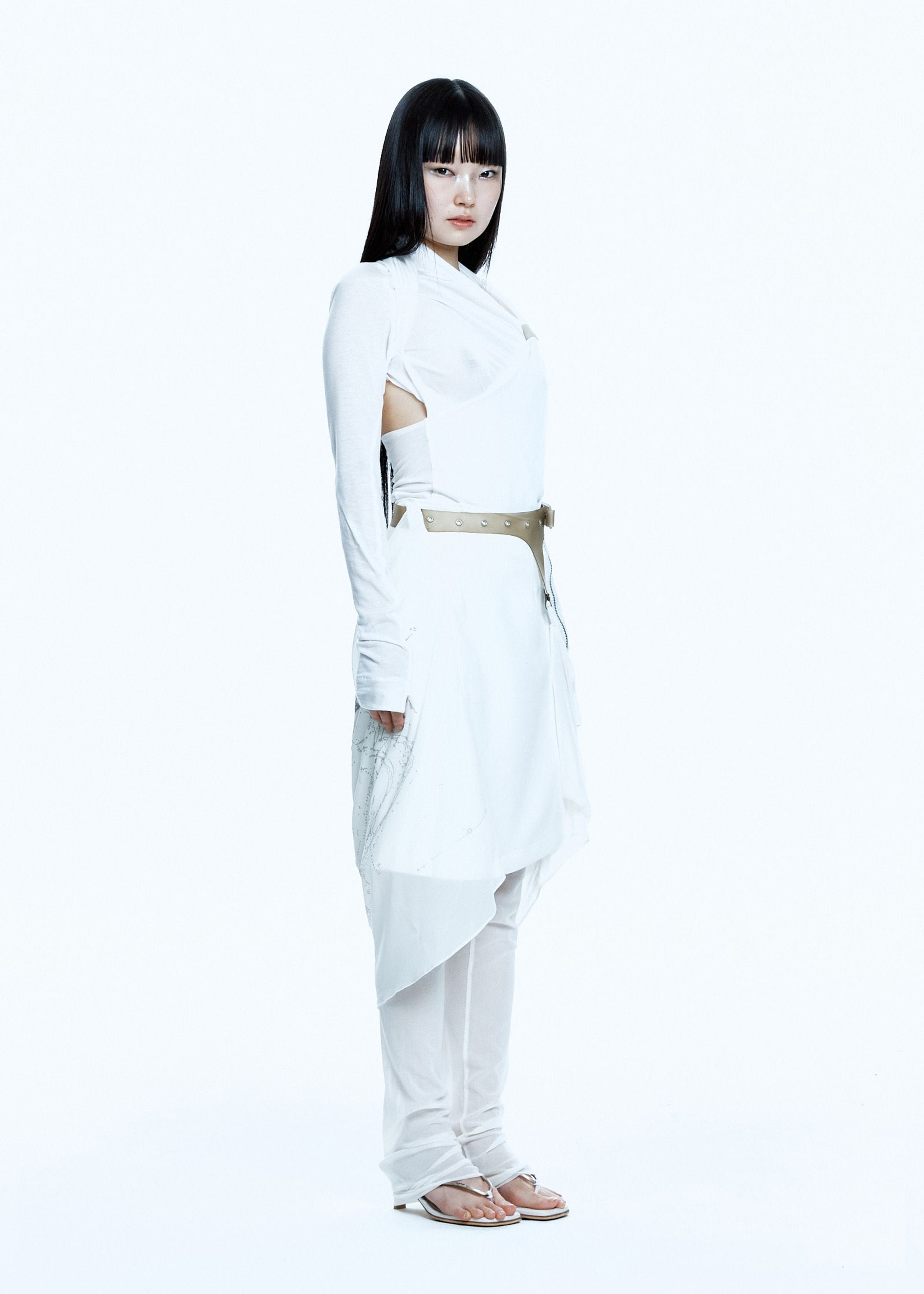 TIED LONG SLEEVE TOP WHITE