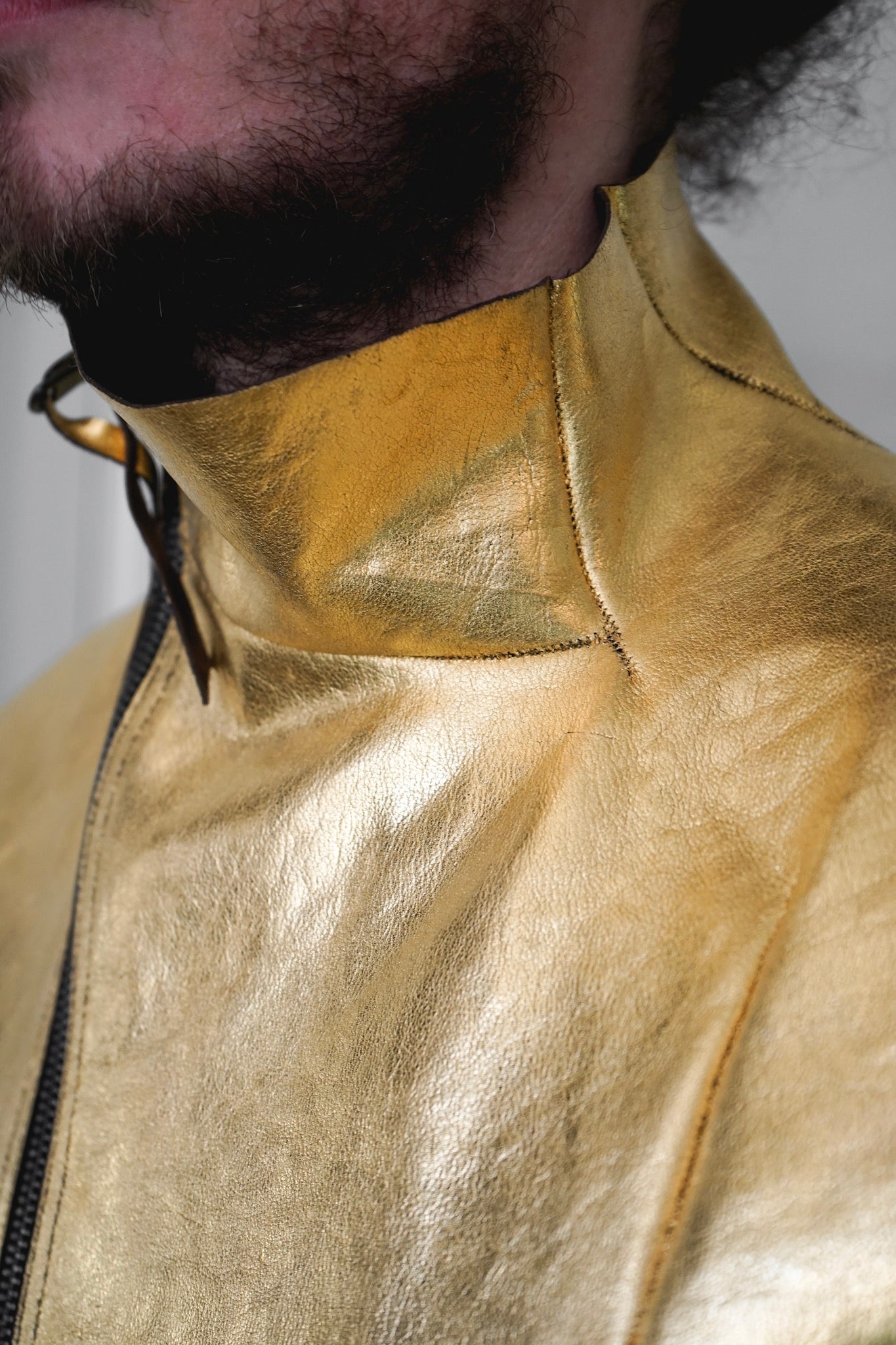 24K Gold Deconstructed Horse Leather Jacket
