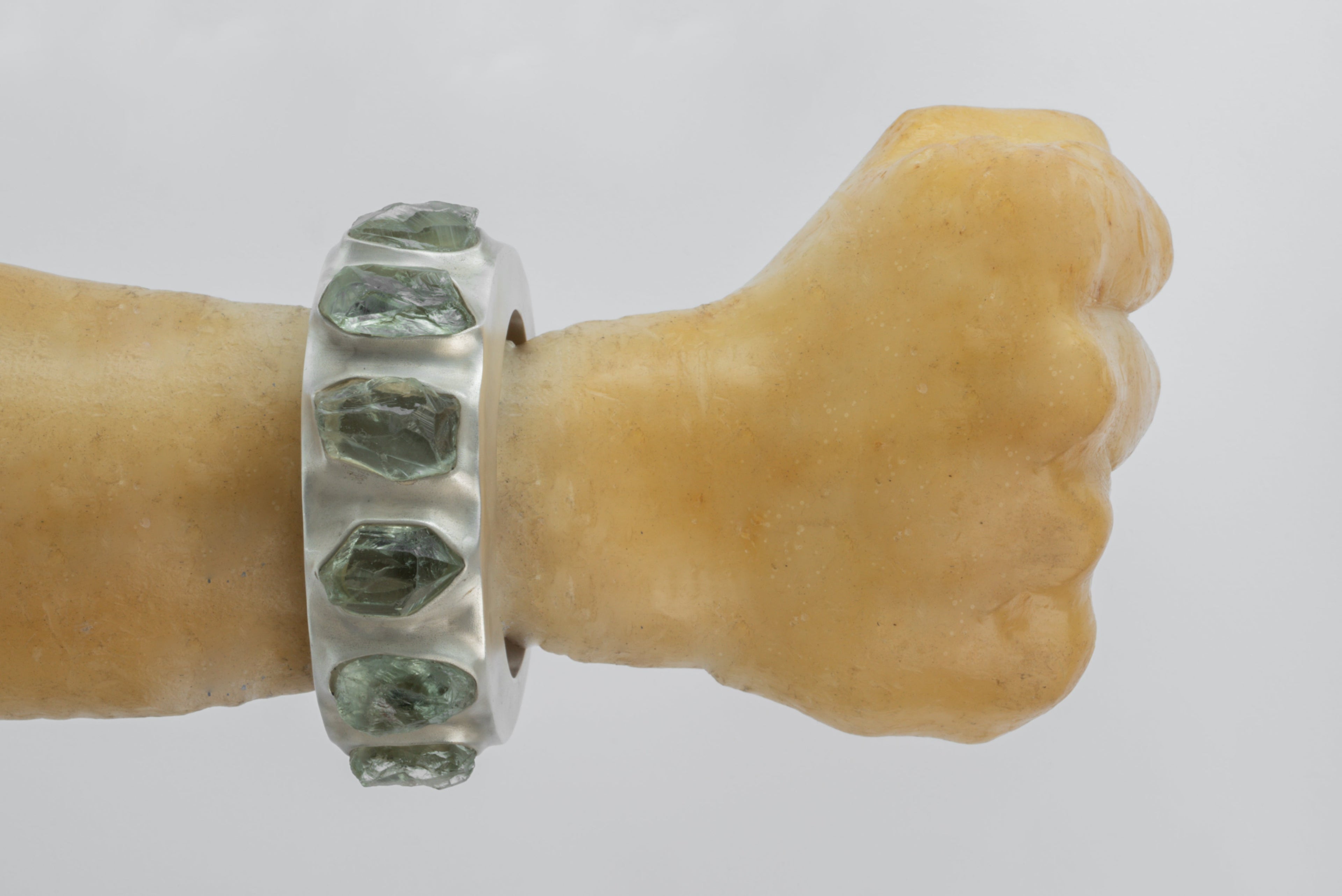 Crescent Bracelet (Terrestrial Surfaced, Green Amethyst, 30mm)
