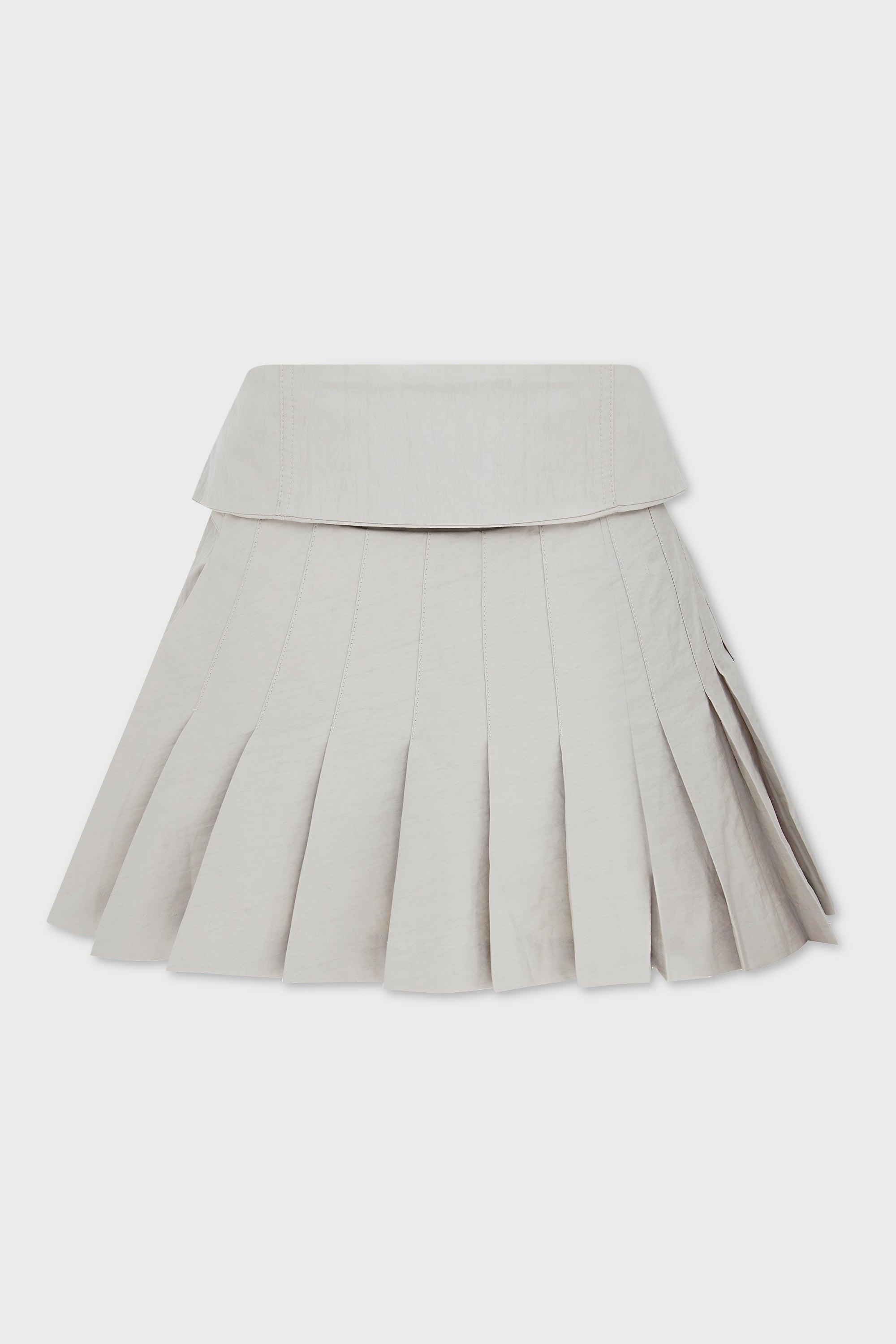 PLEATED MINI SKIRT FOG GREEN