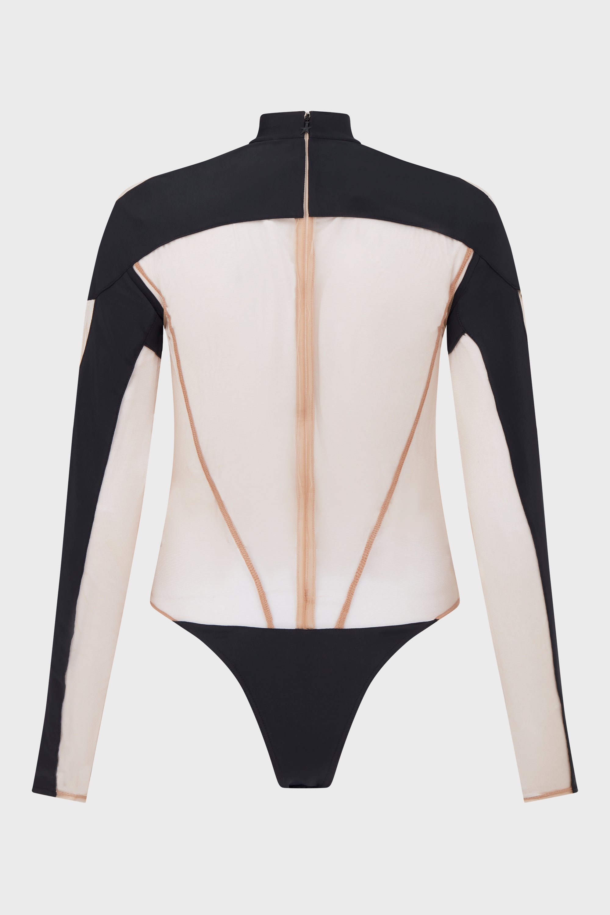 ILLUSION NECKLINE BODYSUIT BLACK/NUDE01
