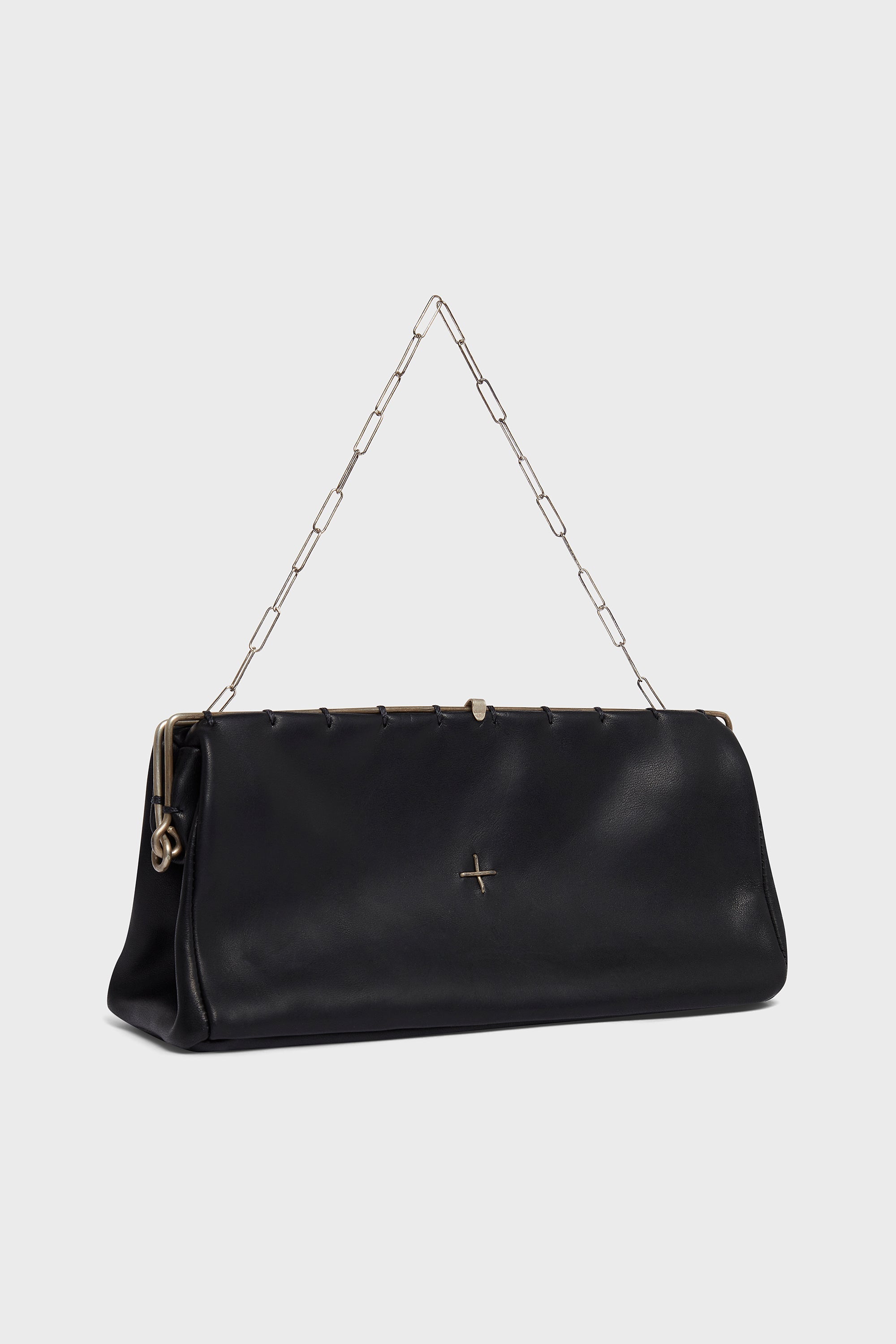 SILVER RIM SMALL POCHETTE W/CHAIN
