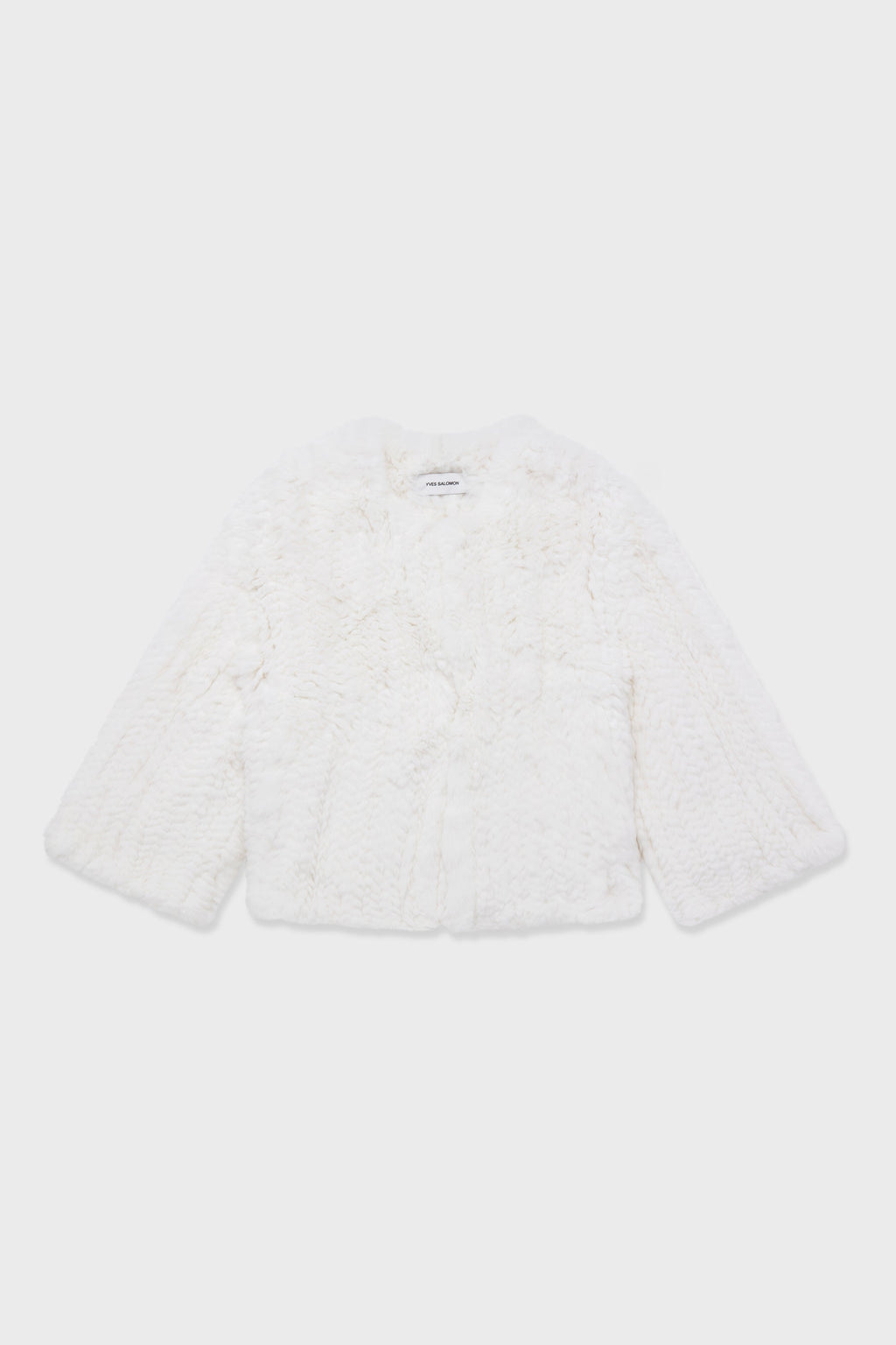 WHITE JACKET 50CM KNITTED REX RABBIT