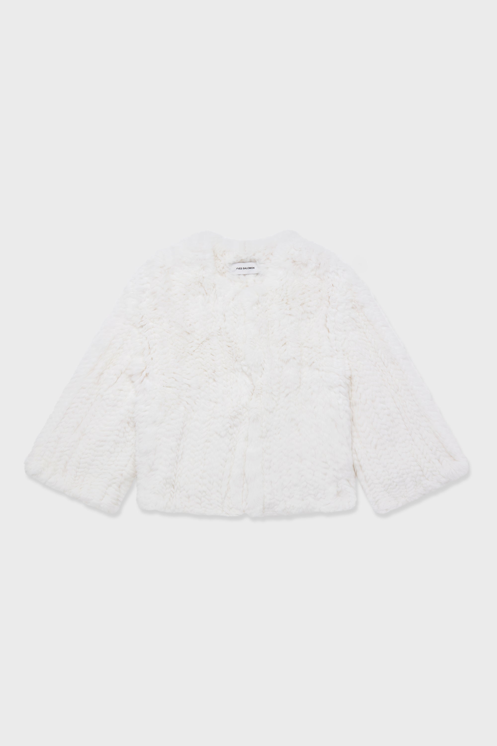 WHITE JACKET 50CM KNITTED REX RABBIT