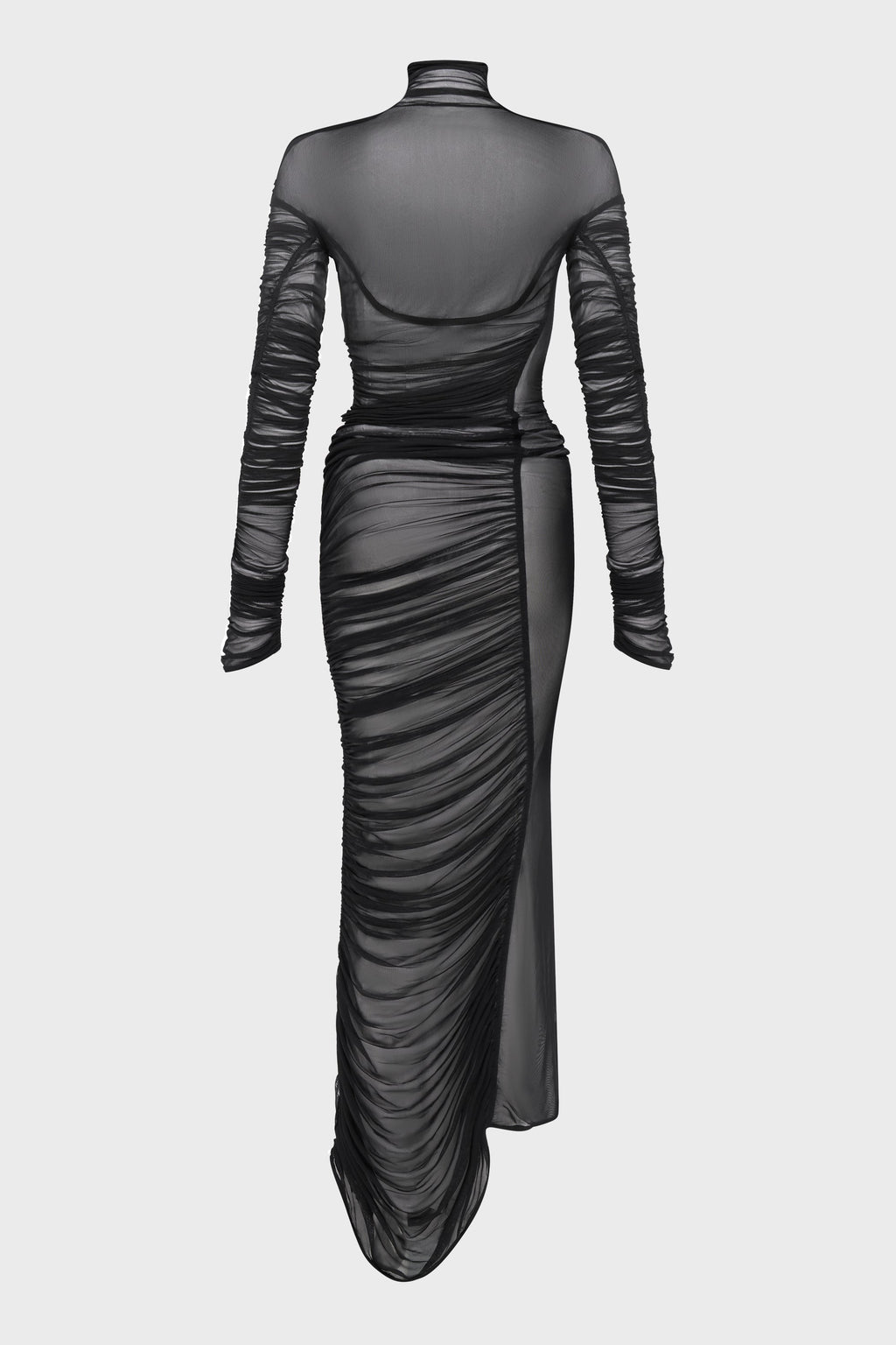 DRAPED MESH DRESS
