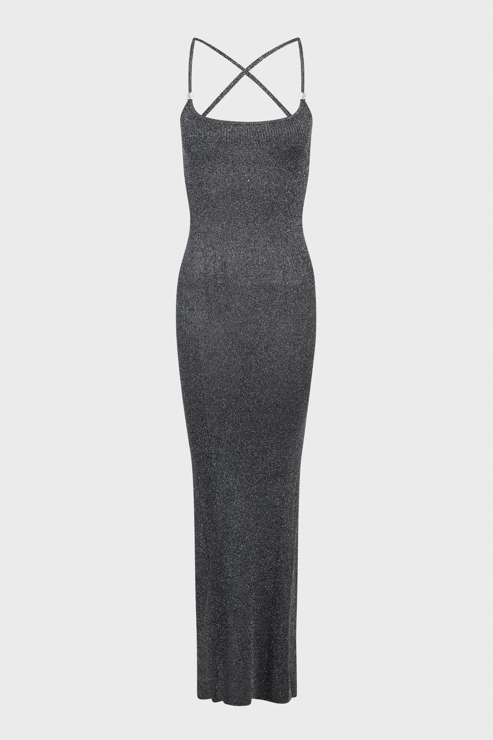 SILVER BLACK KNITTED LONG DRESS