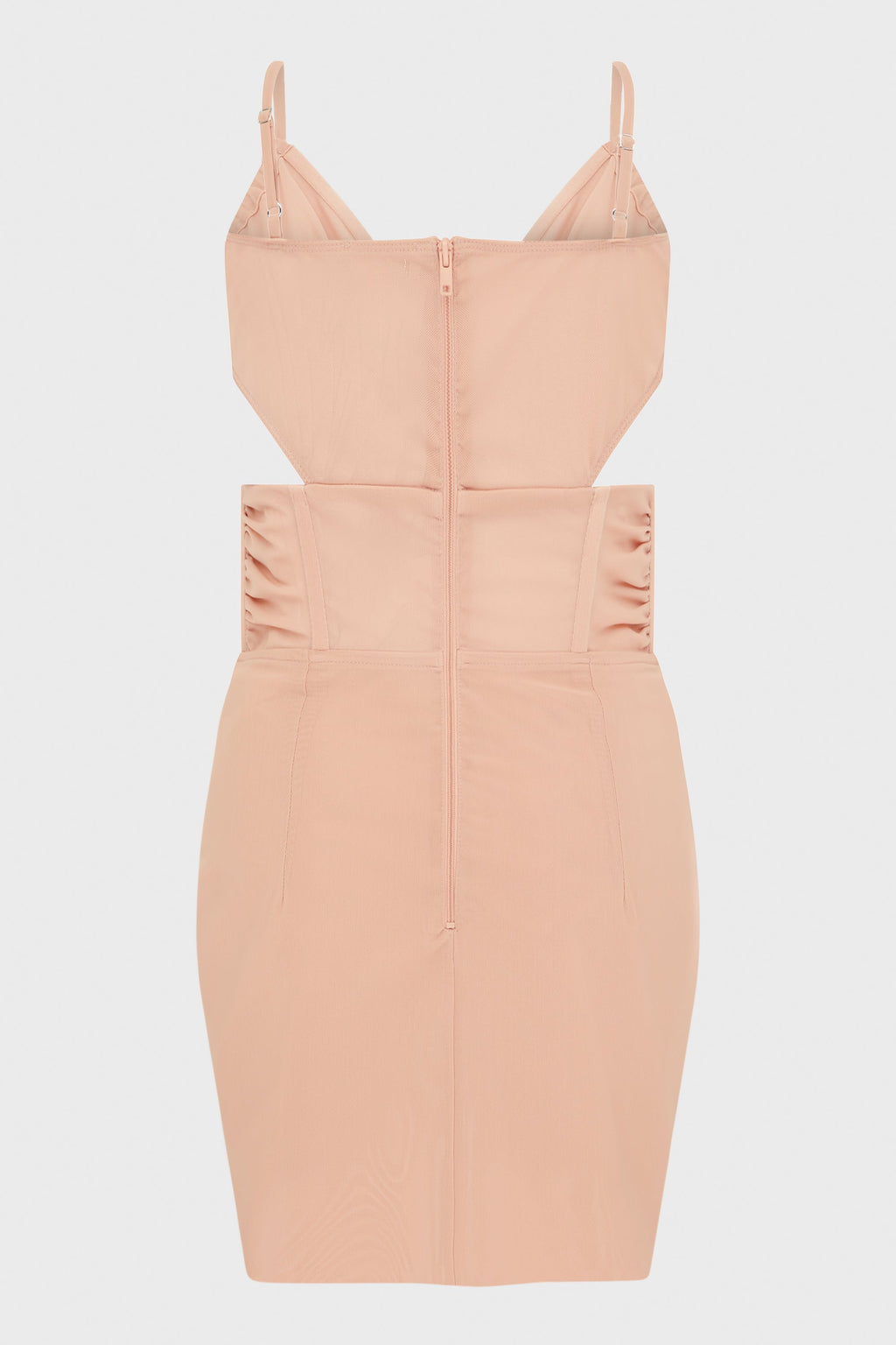 MESH CORSET MINI DRESS BLUSH