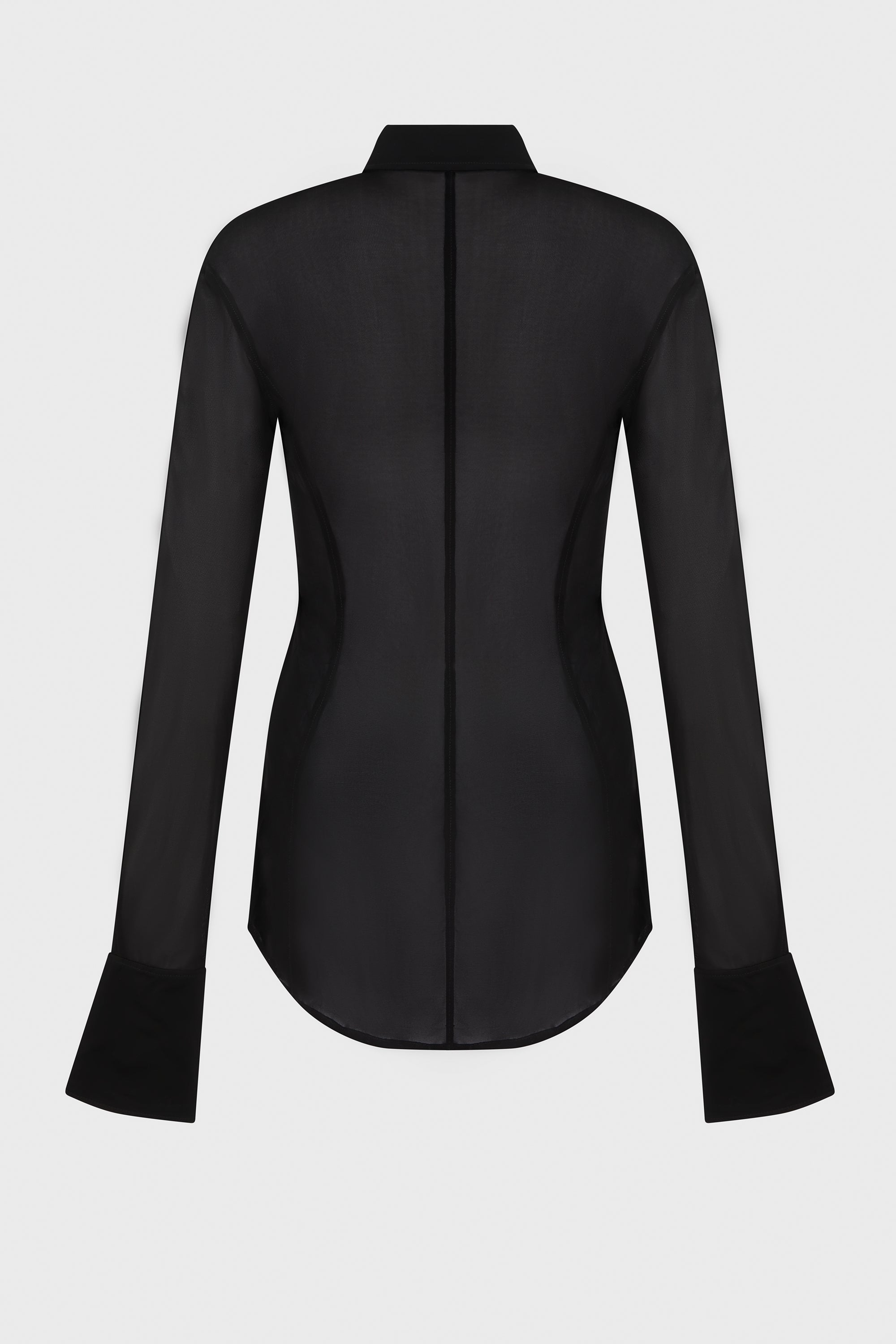 LONG-SLEEVED SHEER JERSEY SHIRT
