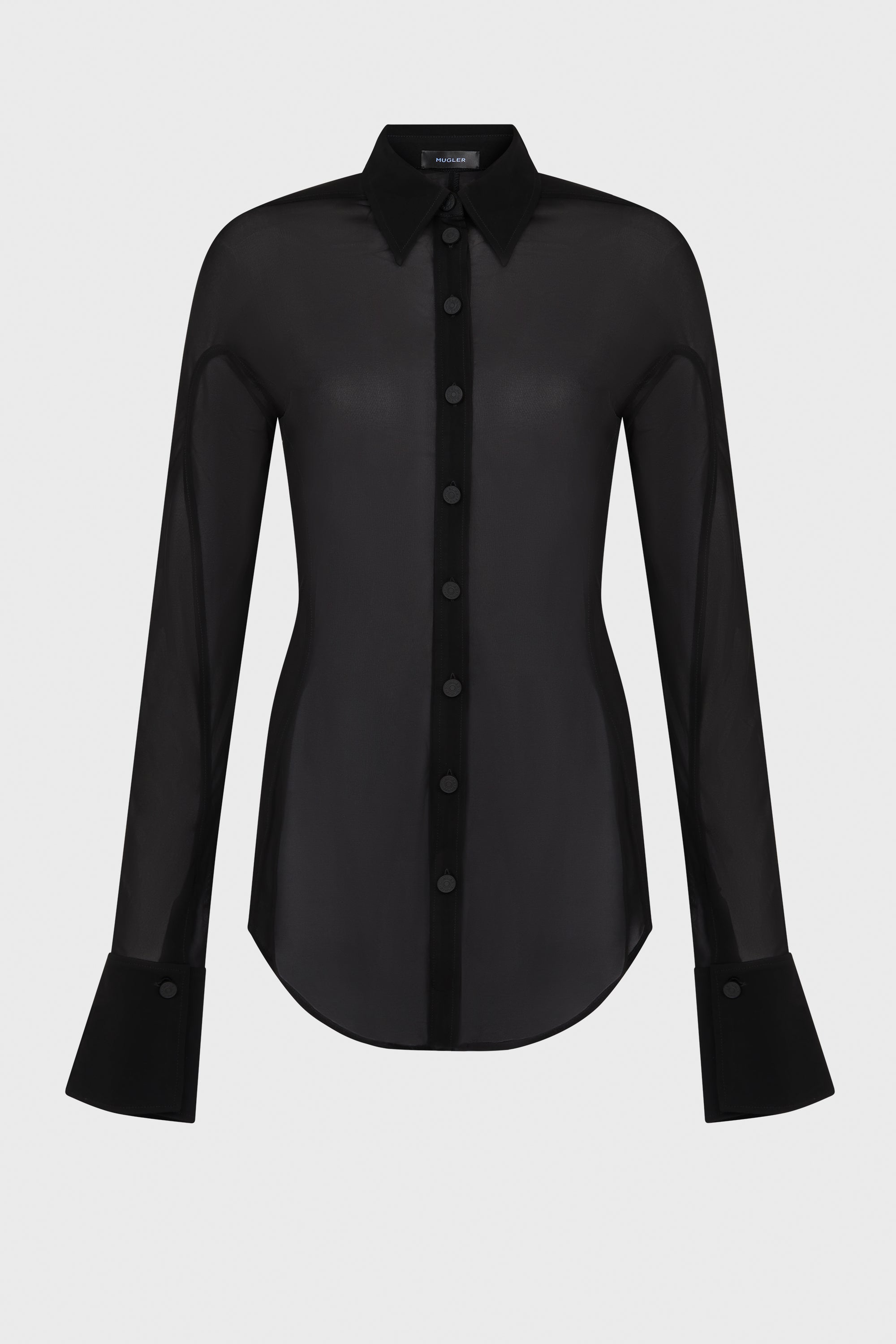 LONG-SLEEVED SHEER JERSEY SHIRT