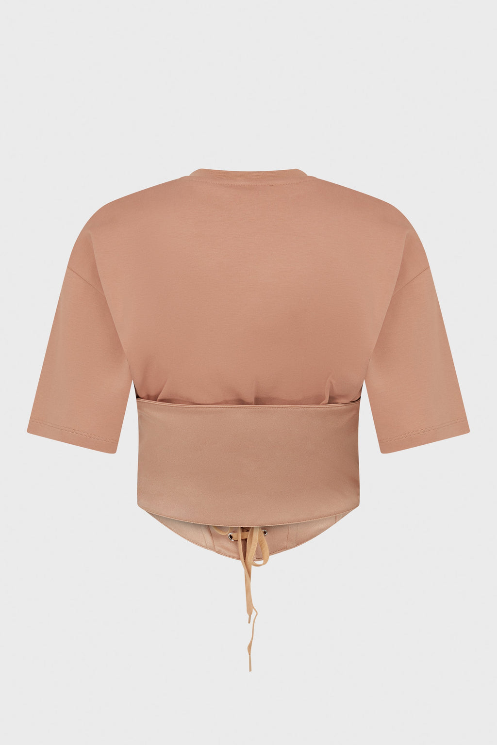 CORSETED T-SHIRT TAN