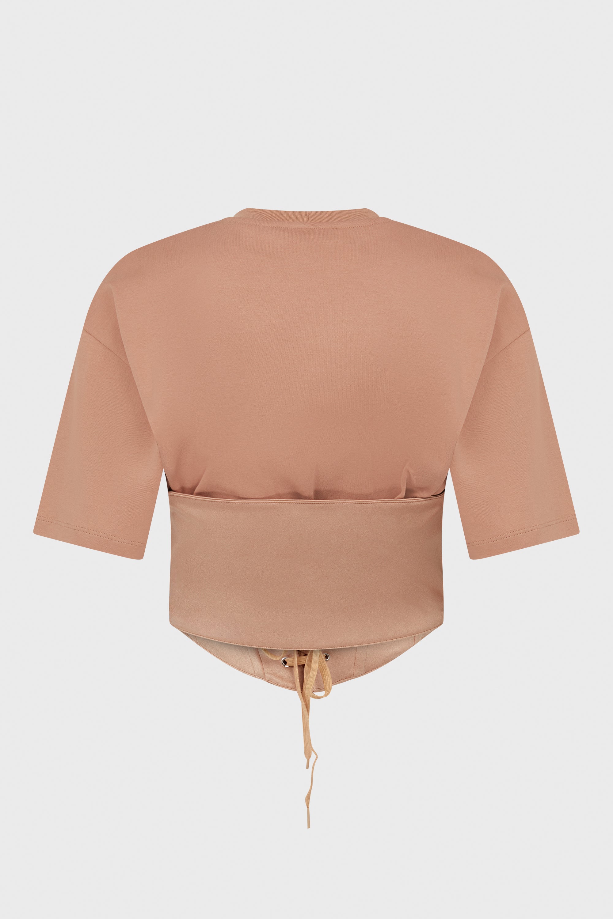 CORSETED T-SHIRT TAN