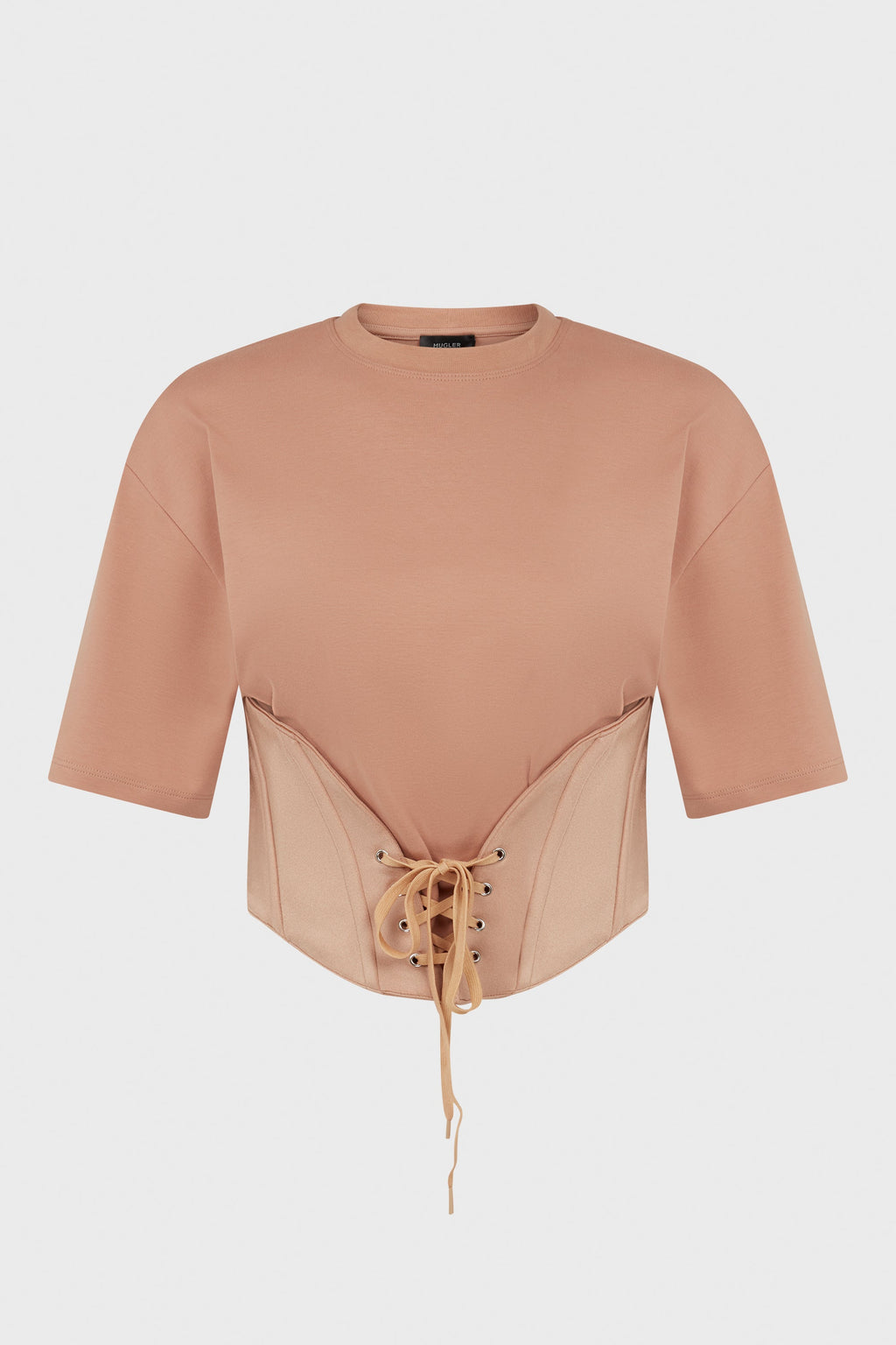 CORSETED T-SHIRT TAN