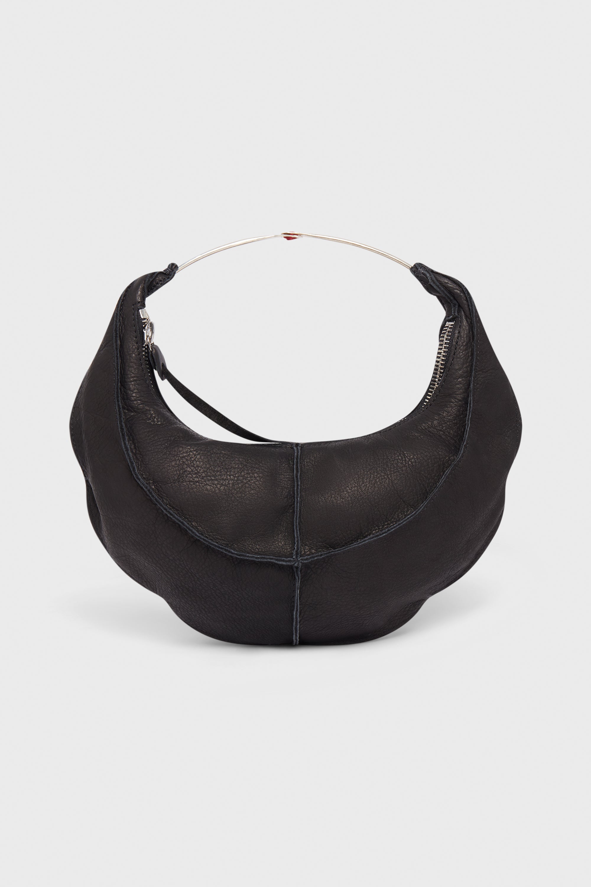 SMALL BANANA BAG W/SILVER RING HANDLE