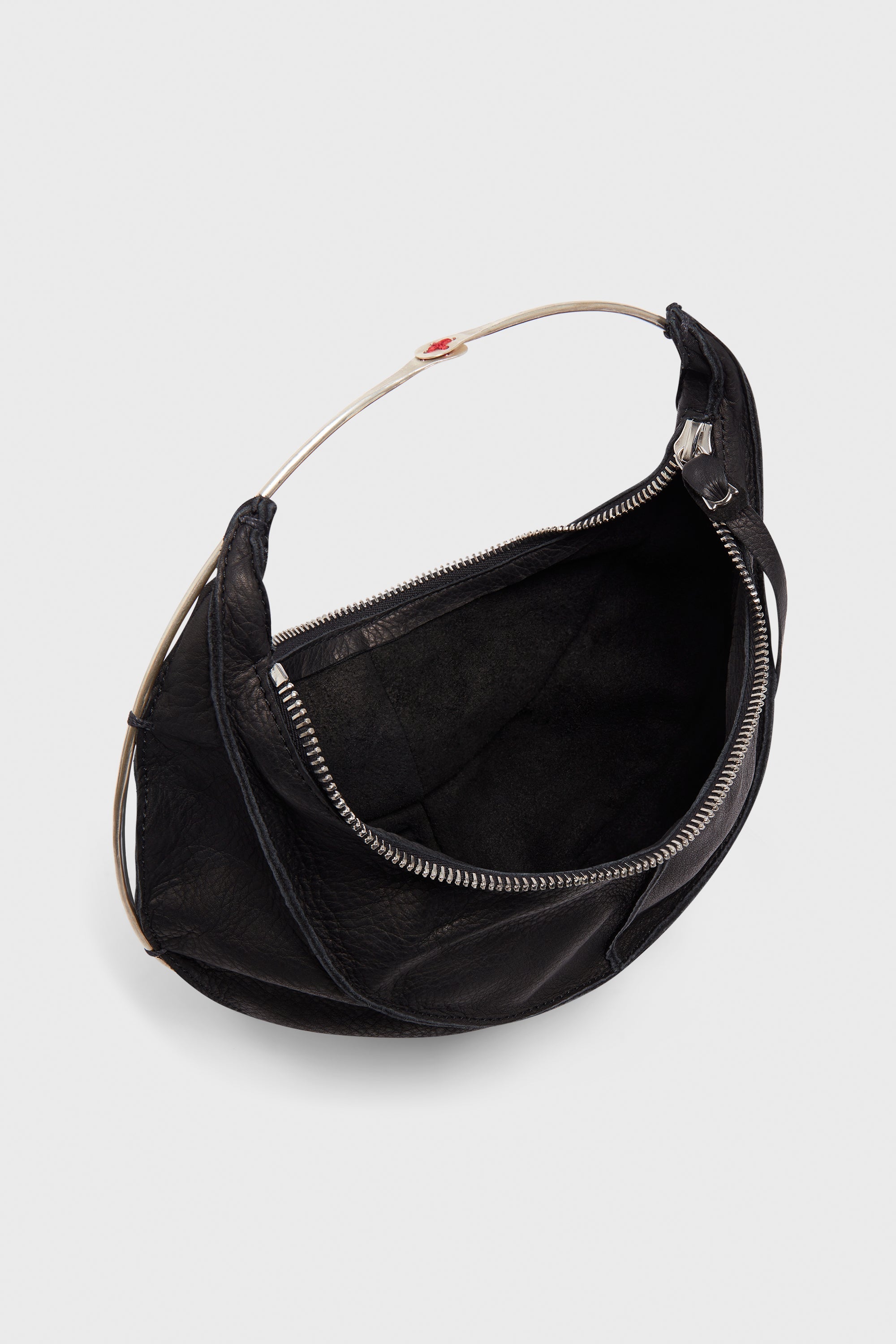 SMALL BANANA BAG W/SILVER RING HANDLE