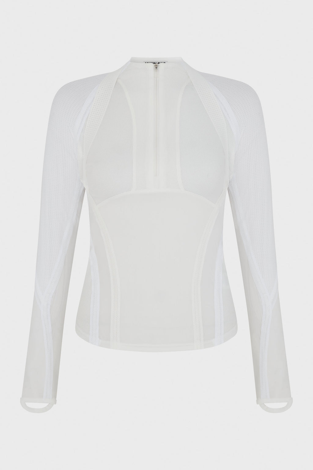 TRANSPARENT HALF-ZIP TOP WHITE