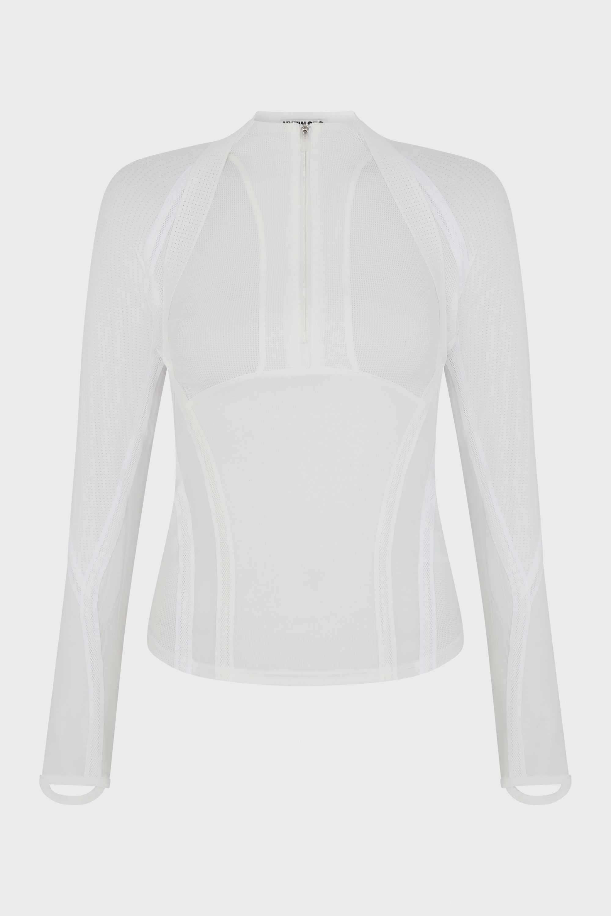 TRANSPARENT HALF-ZIP TOP WHITE