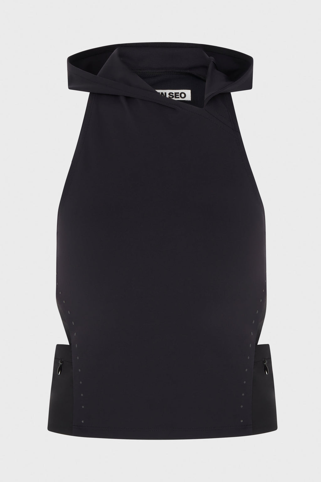 HOODED SLEEVELESS BLACK