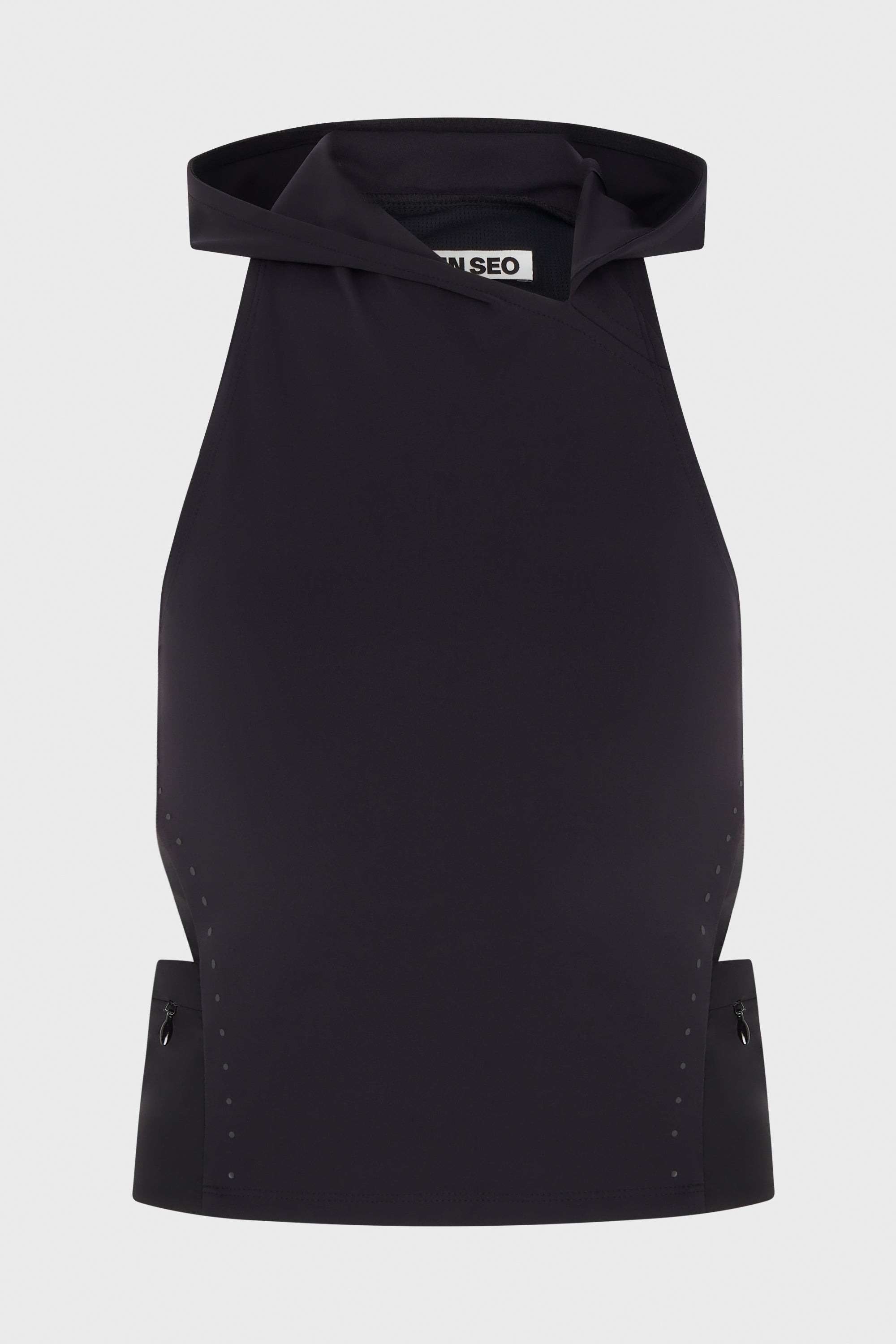 HOODED SLEEVELESS BLACK