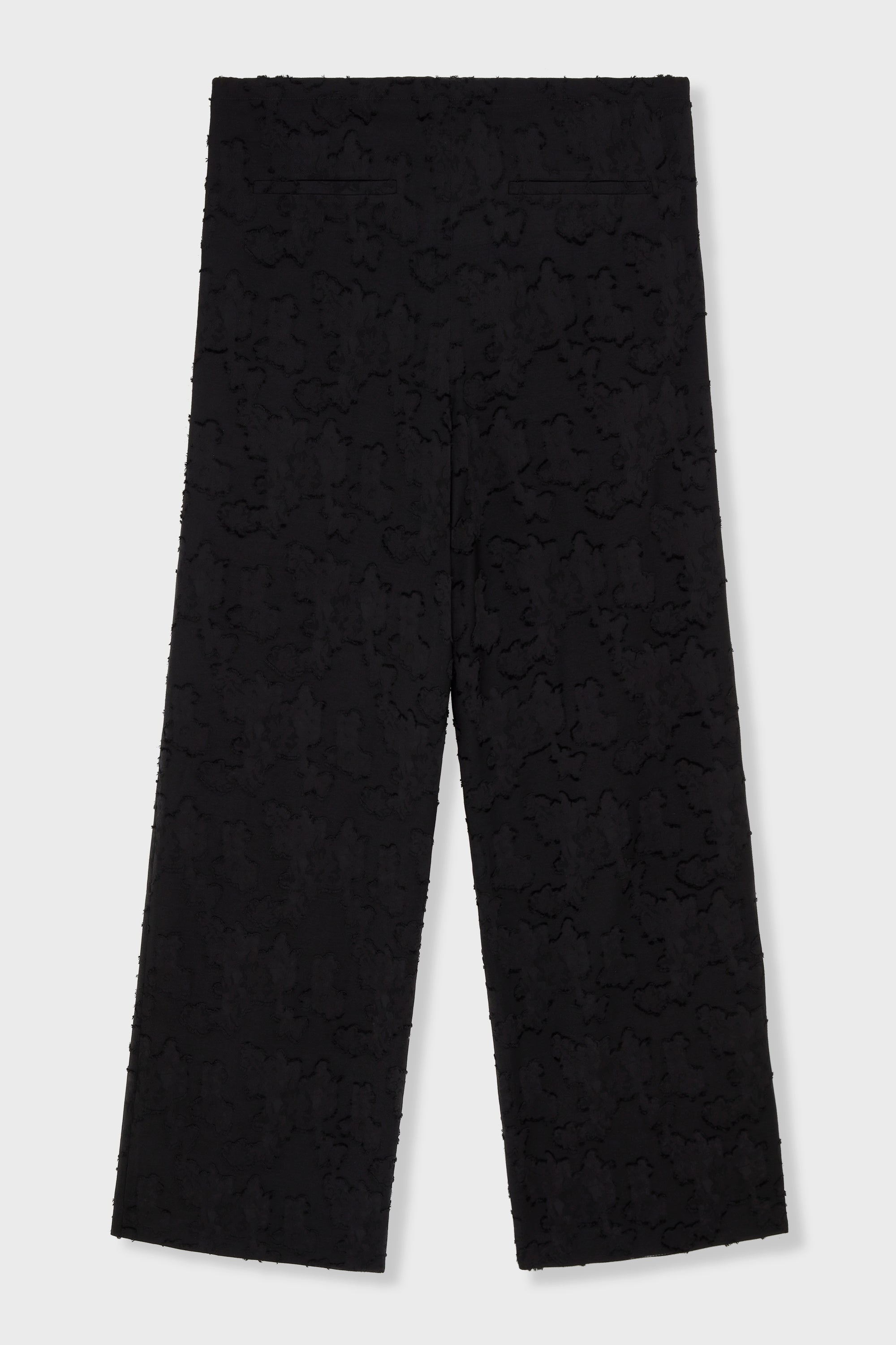 BLACK JACQUARD TROUSERS