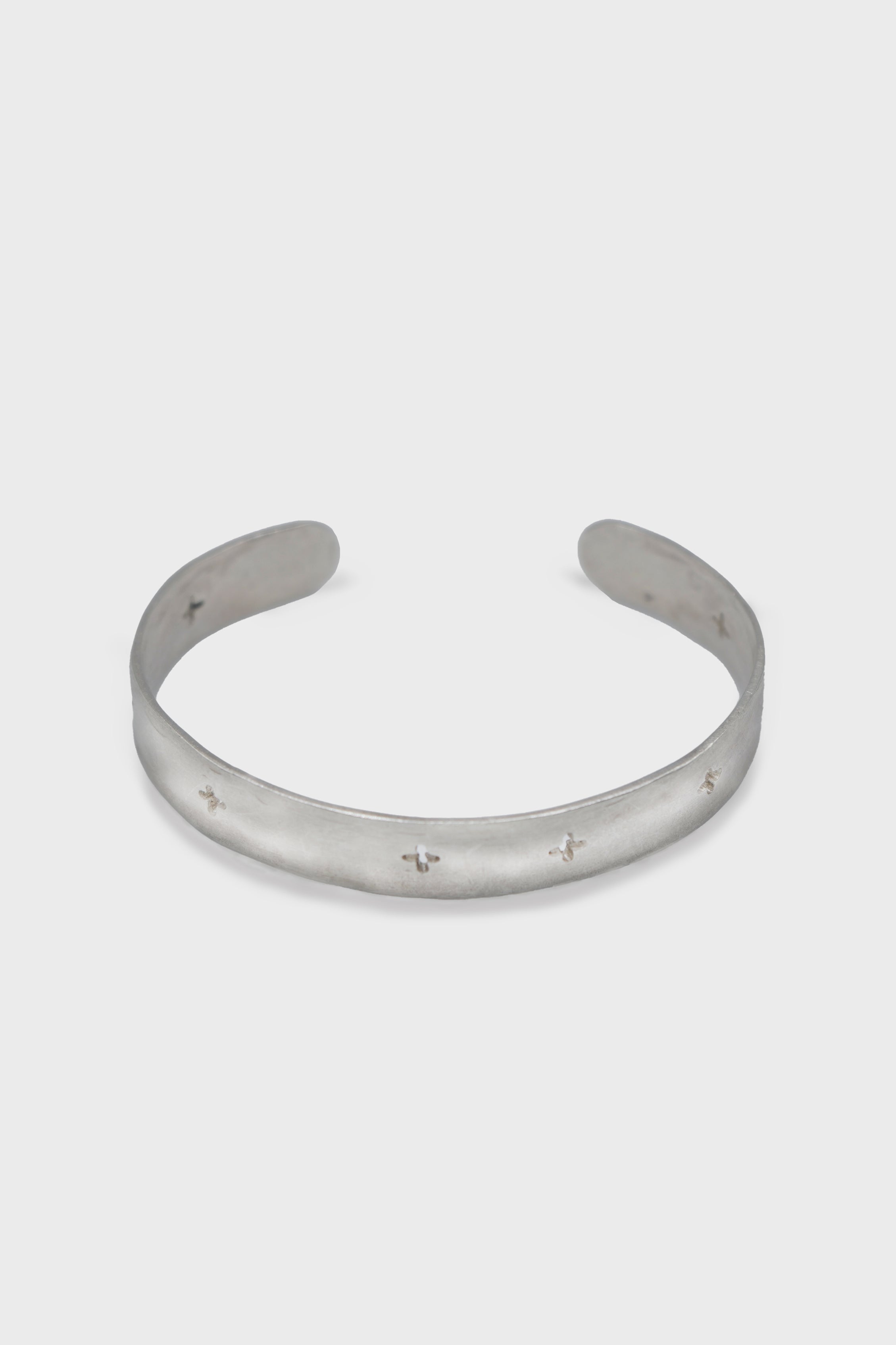 CROSS PUNCHED SILVER BRACELET