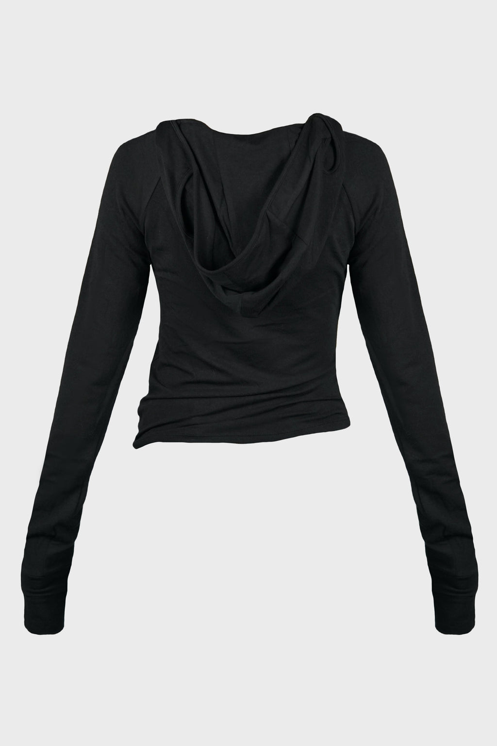 HOODED SHIRRING TOP