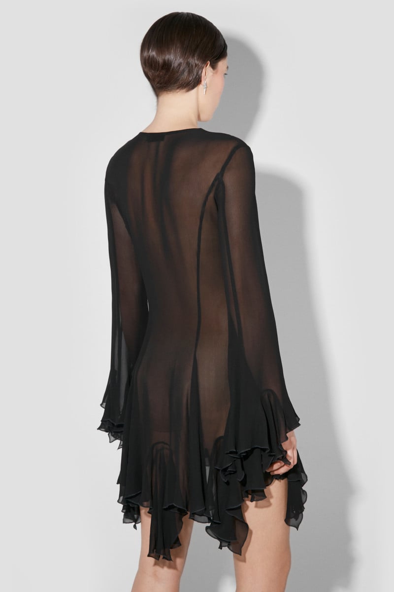 LACED CHIFFON MINI DRESS