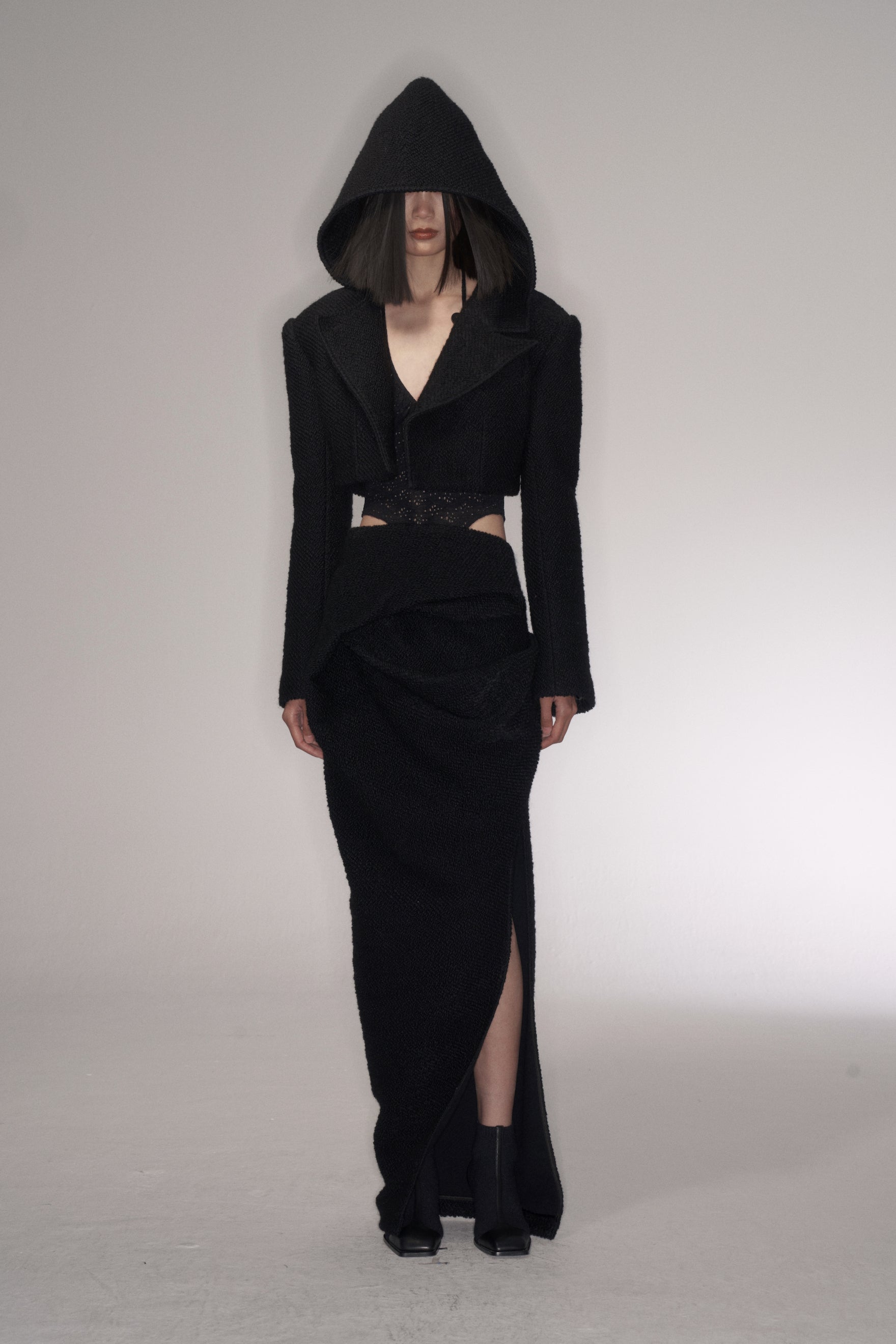 CURLY WOOL HOODED JACKET