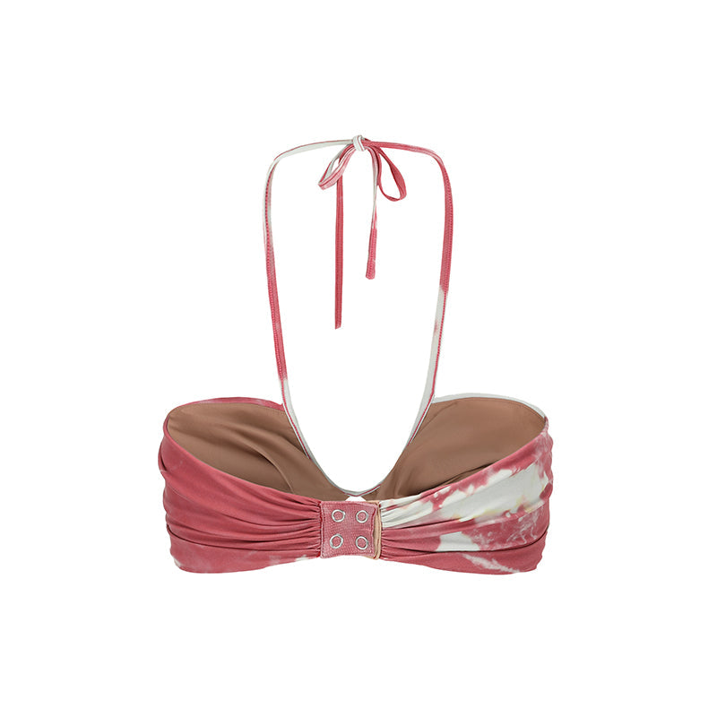 TIED PRINTED BIKINI TOP