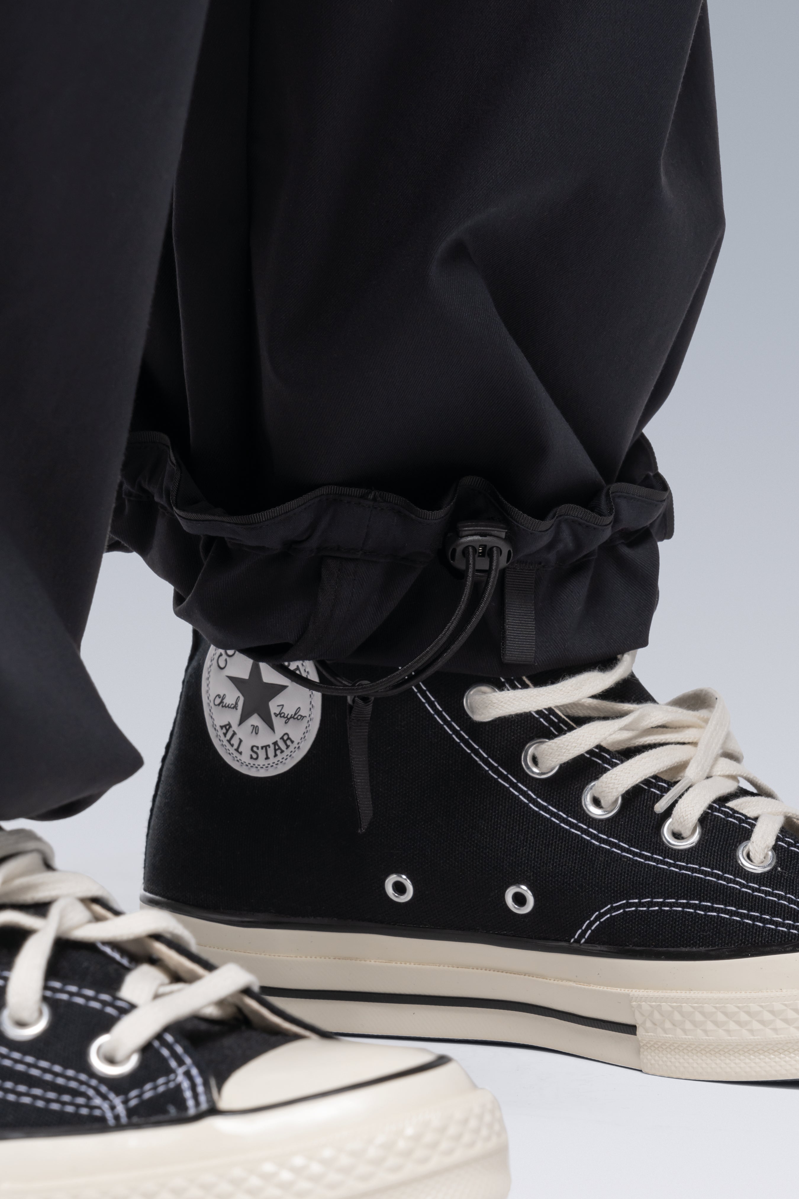 P48-CH Micro Twill Pleated Trouser - Schwarzgrün