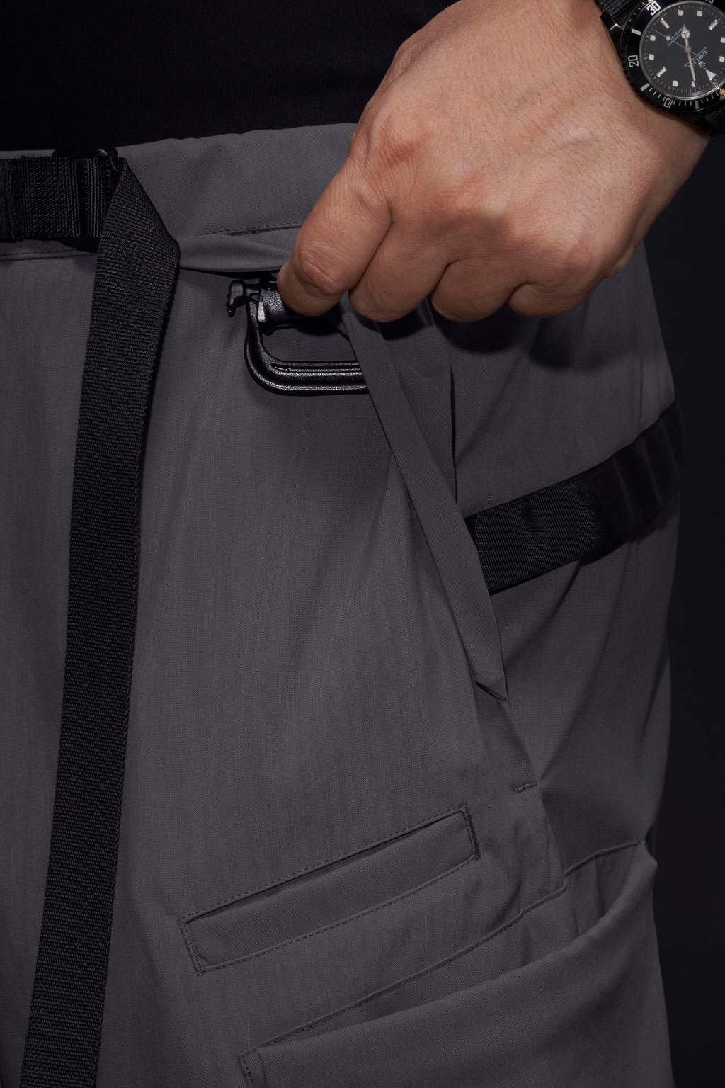 P55-M Nylon Stretch Cargo Trouser - Blaugrau