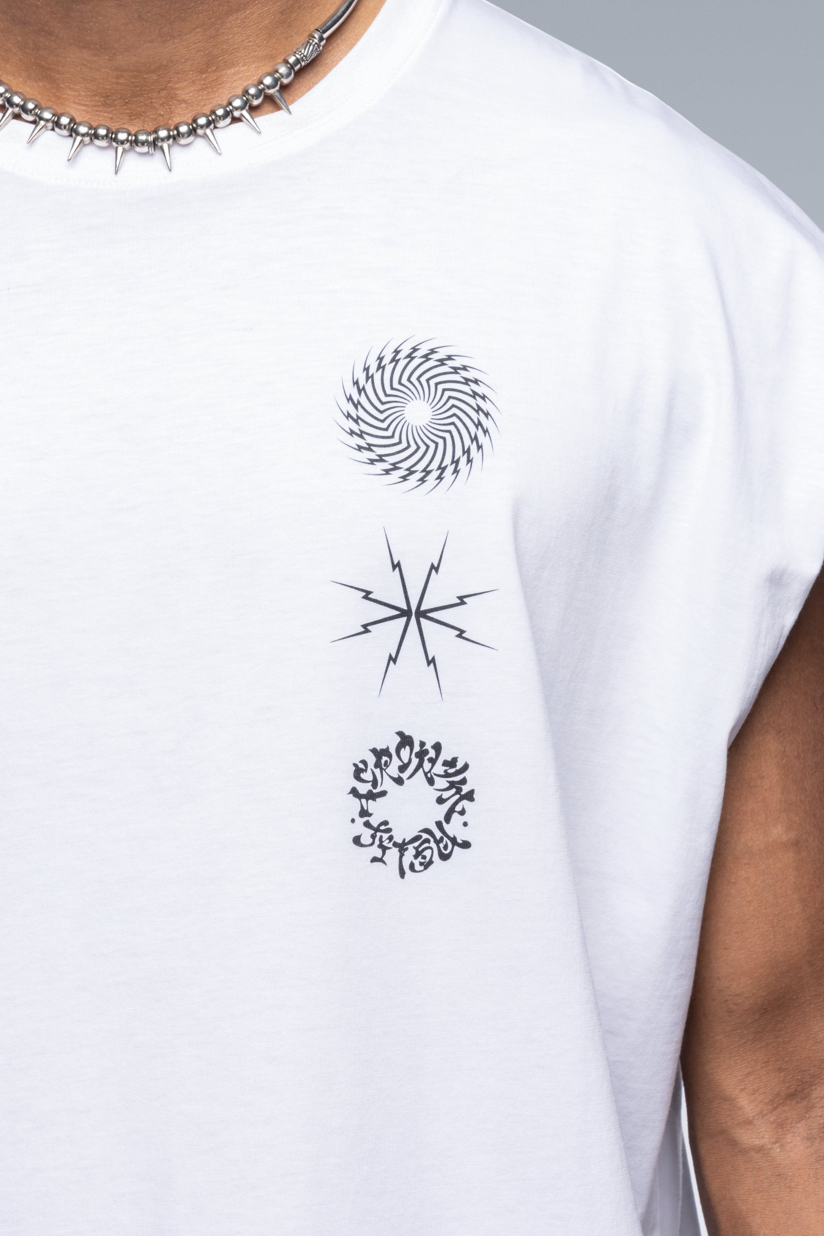 S25-PR-C Pima Cotton Sleeveless T-shirt - White