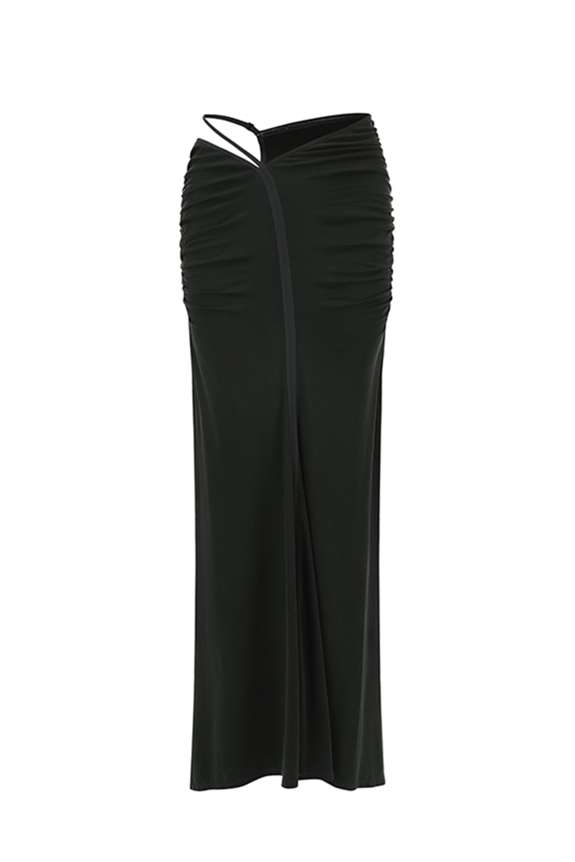 CINCHED JERSEY SKIRT BLACK