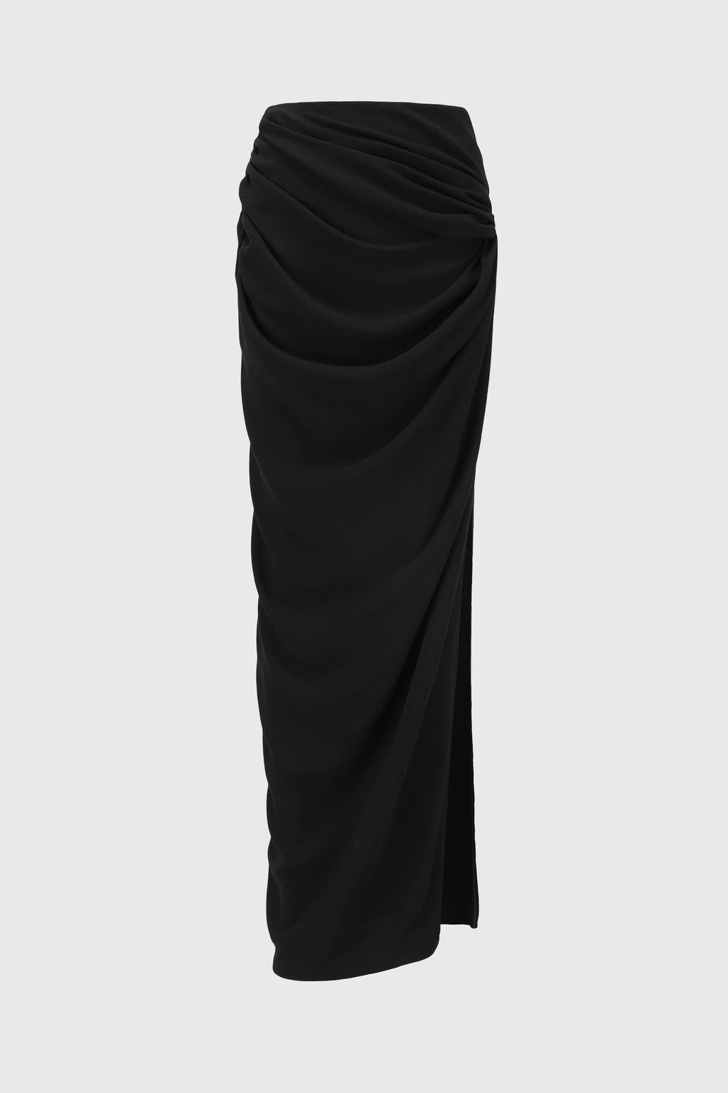 GATHERED DRAPED SKIRT BLACK