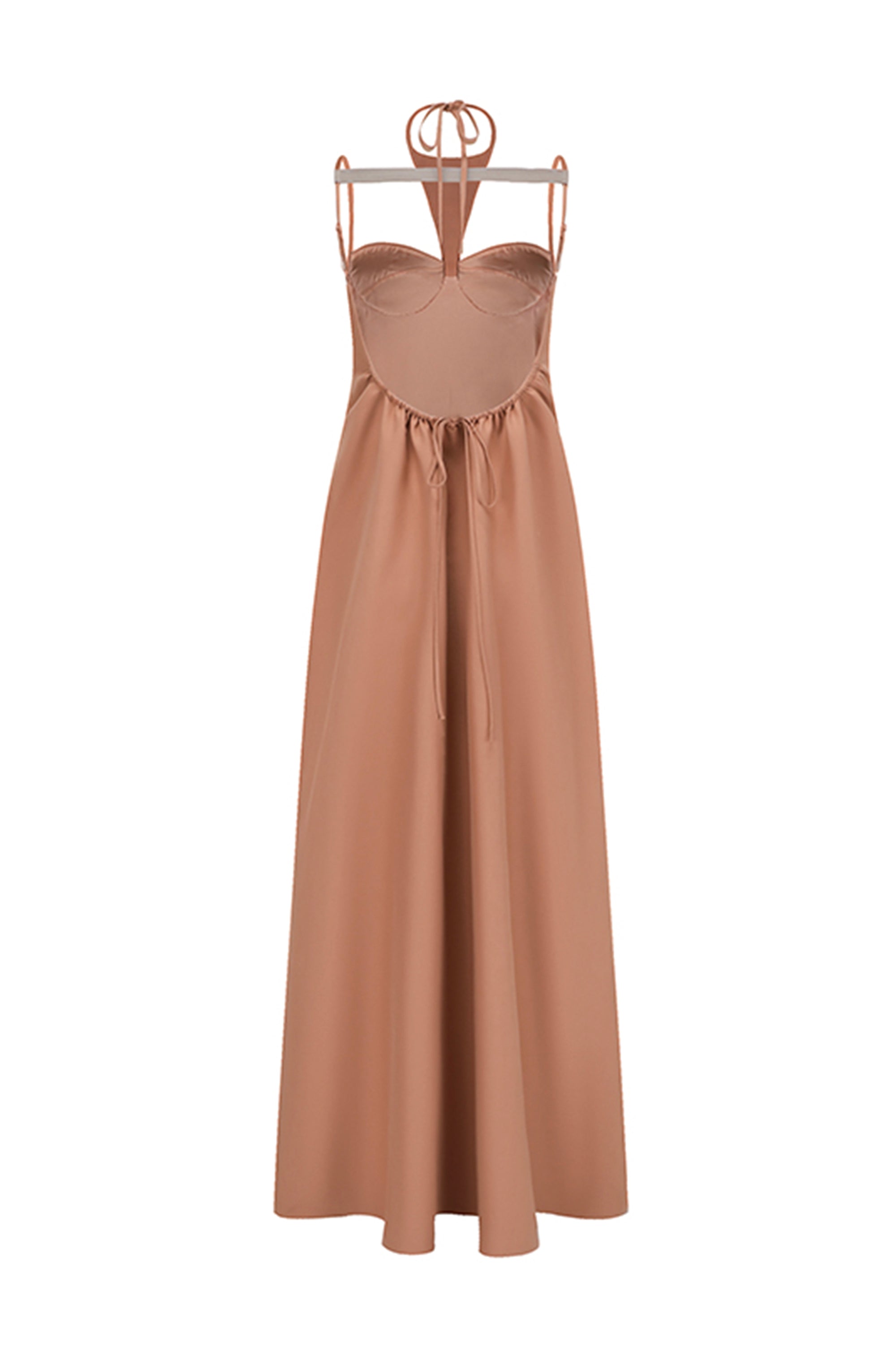 SOFT SHELL HALTER DRESS SHELL PINK