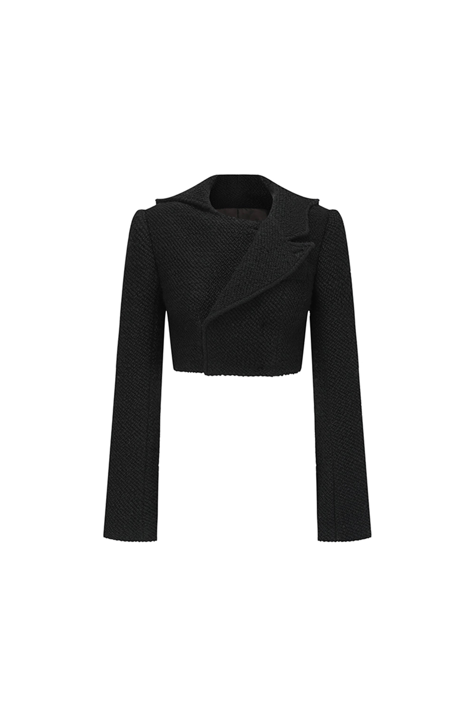 CURLY WOOL HOODED JACKET